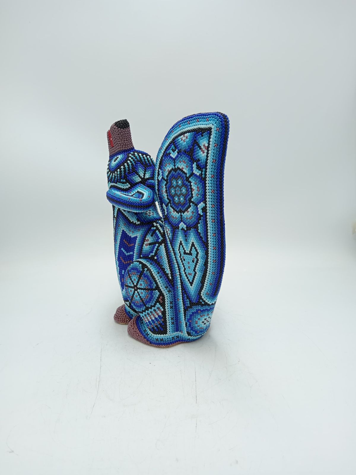 Mexican Huichol Hand Beaded Coyote By Isandro Villa Lopez PP8768