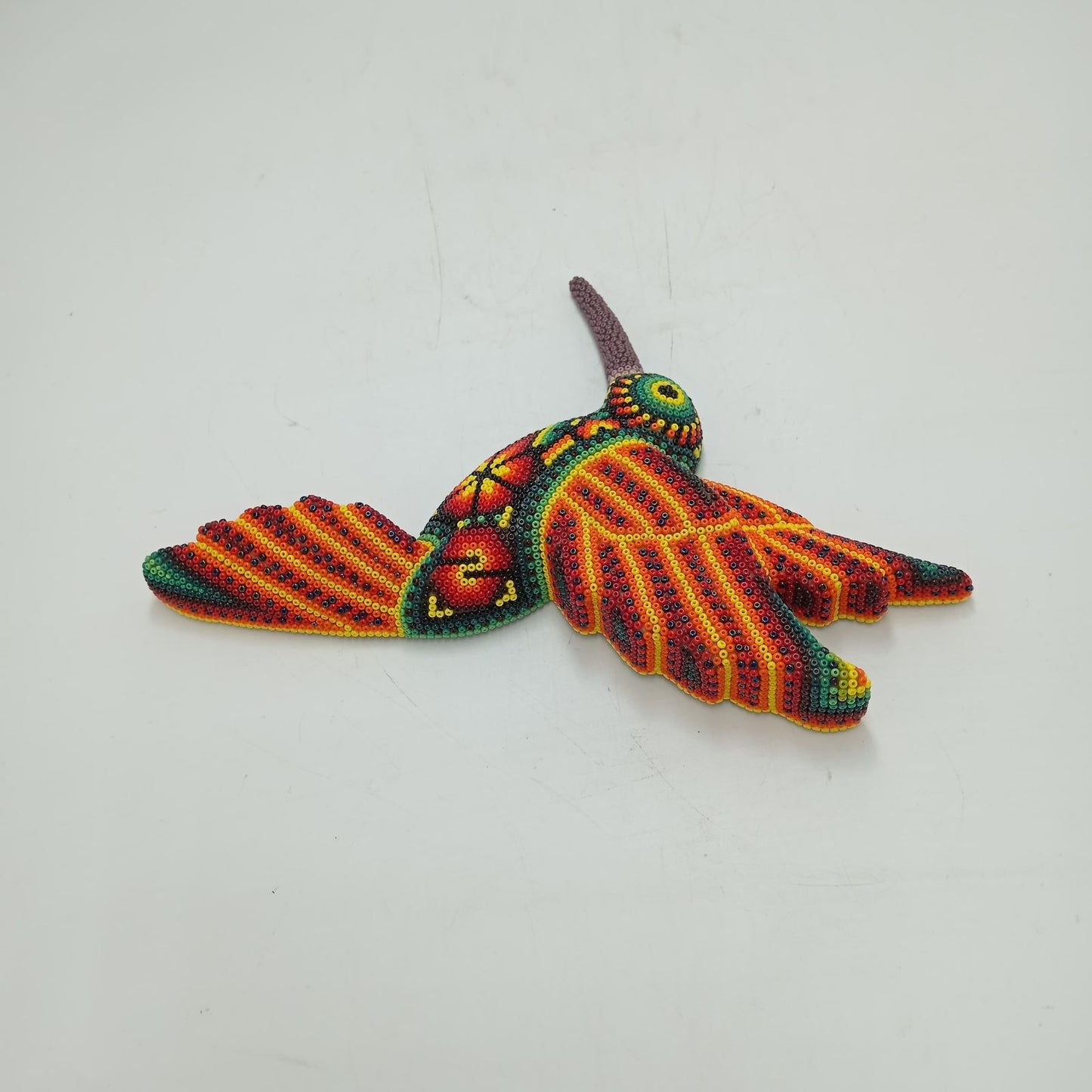 Mexican Huichol Hand Beaded Hummingbird By Isandro Villa Lopez PP8773