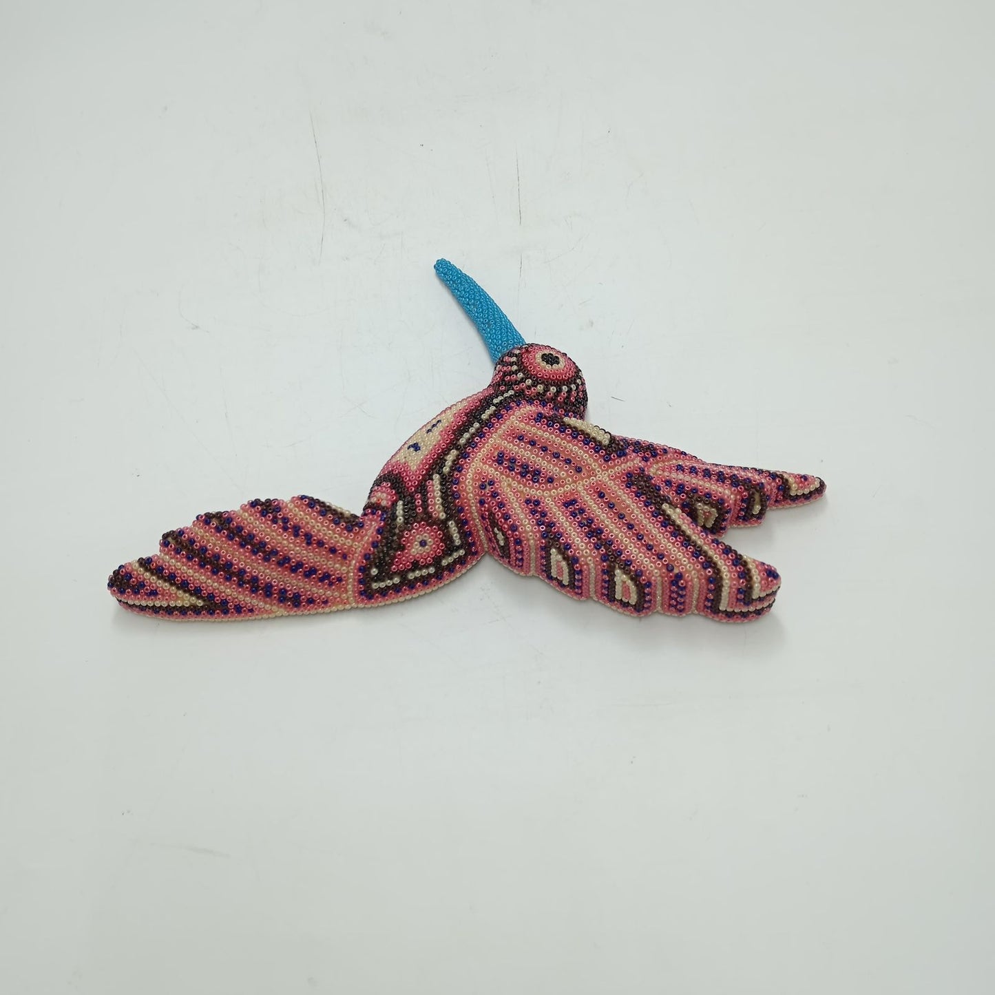 Mexican Huichol Hand Beaded Hummingbird By Isandro Villa Lopez PP8774