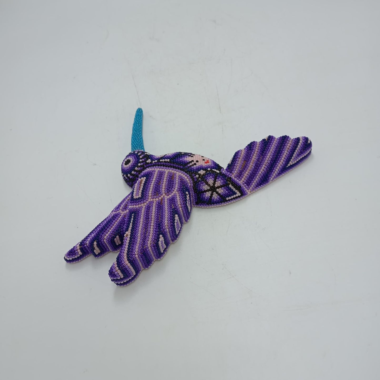 Mexican Huichol Hand Beaded Hummingbird By Isandro Villa Lopez PP8776