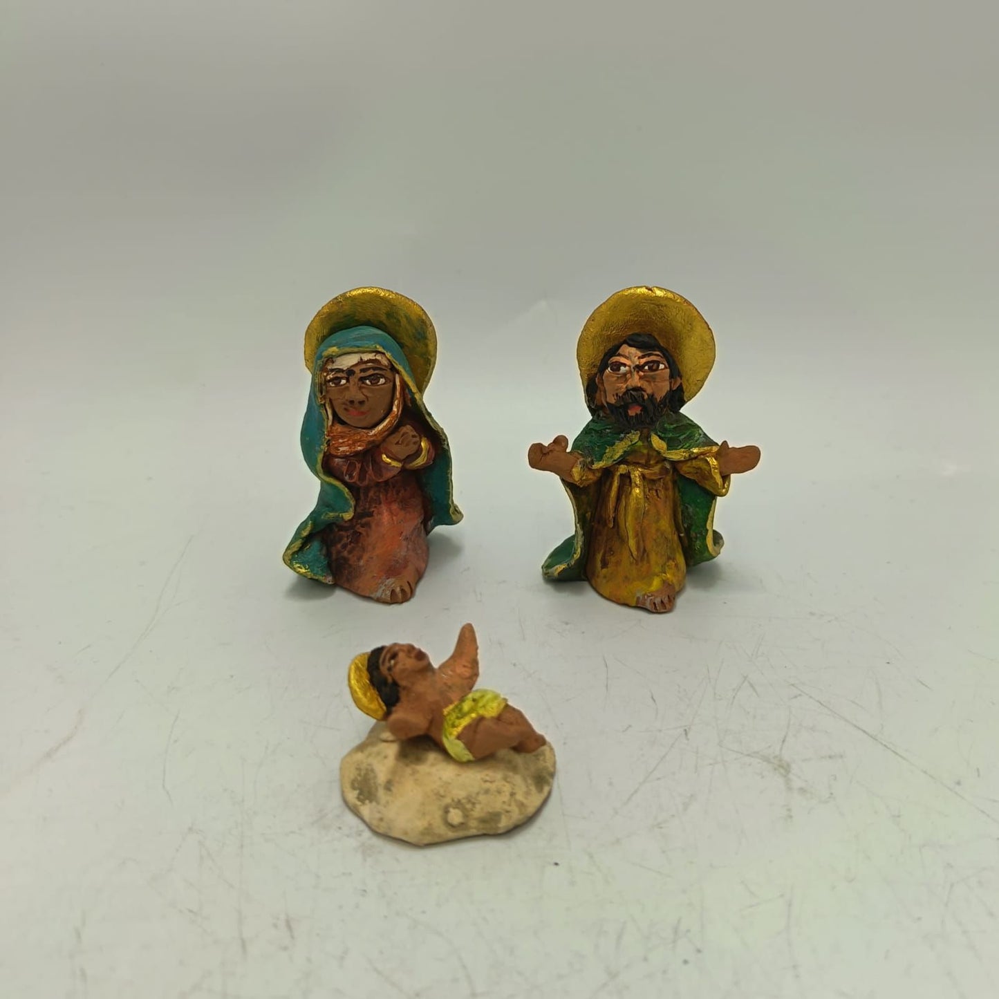 Extraordinary Hand made Painted Nativity Set By Demetrio Aguilar PP8867