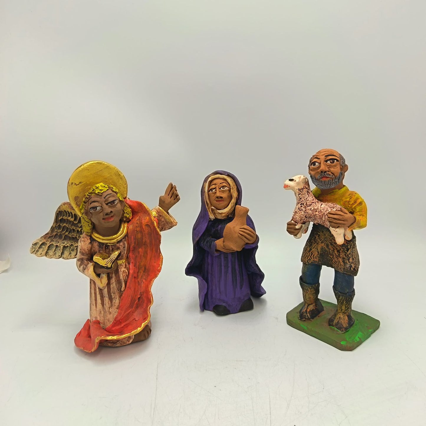 Extraordinary Hand made Painted Nativity Set By Demetrio Aguilar PP8876