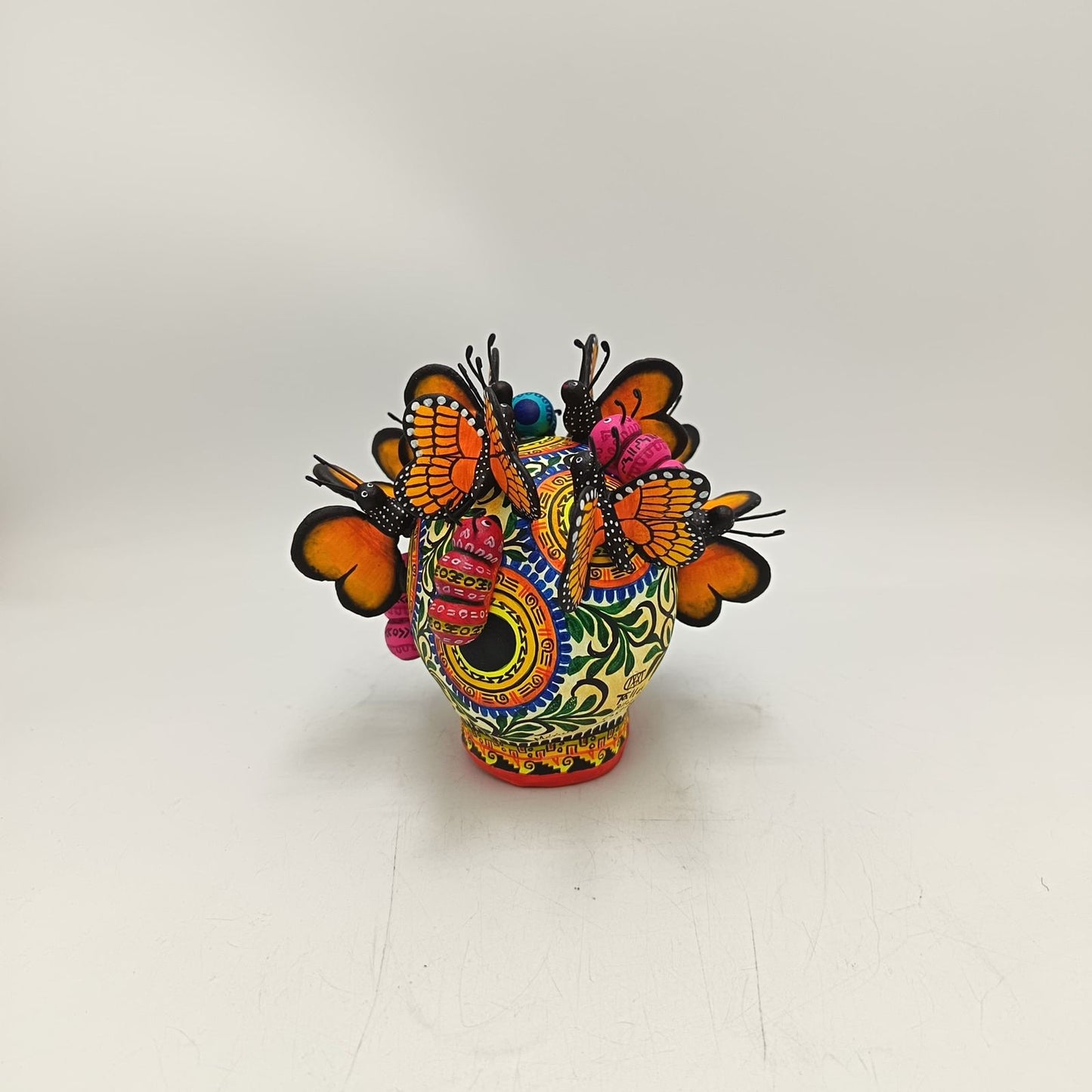 Day Of The Dead Ceramics Butterflys Human Skull By Alfonso Castillo PP8830