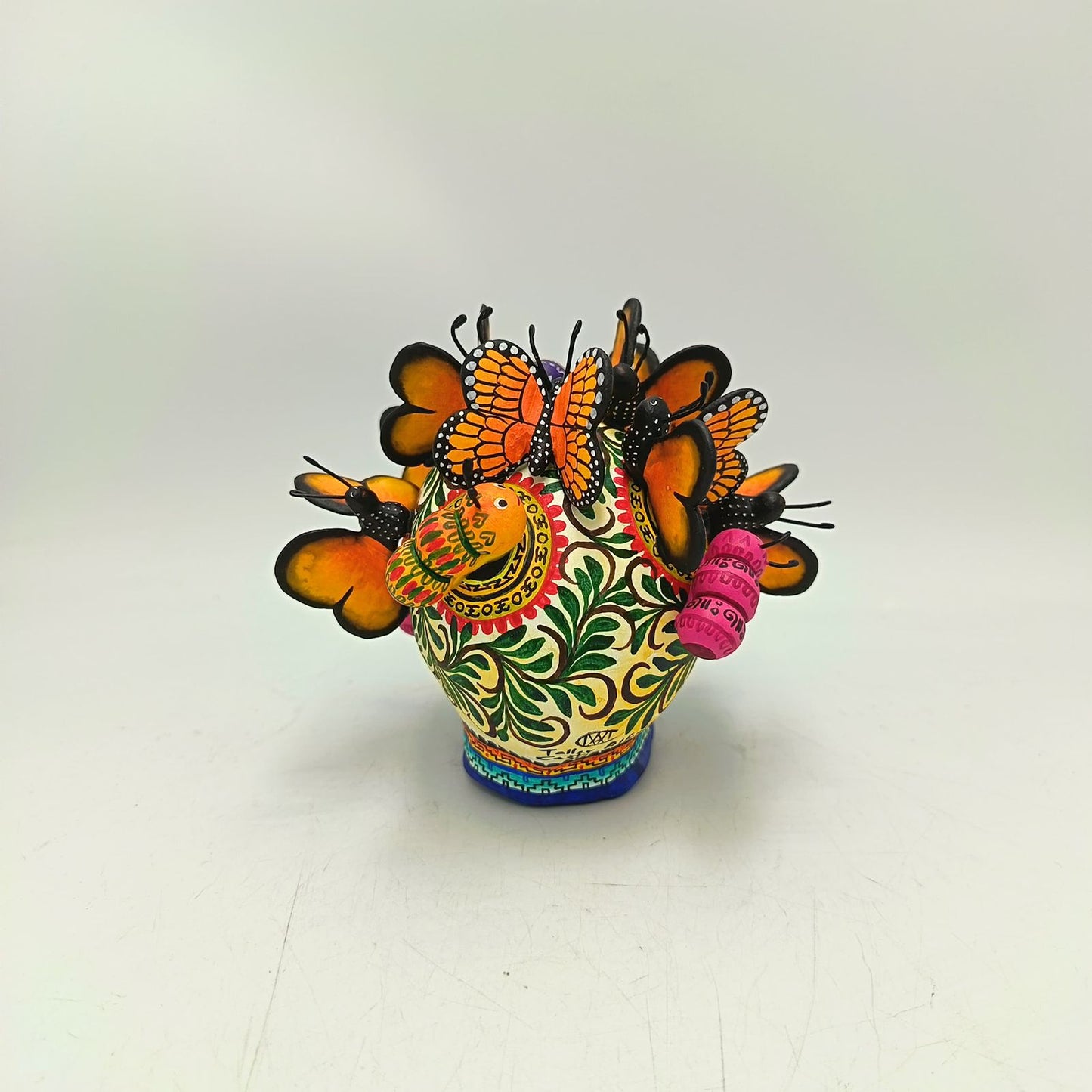 Day Of The Dead Ceramics Butterflys Human Skull By Alfonso Castillo PP8837