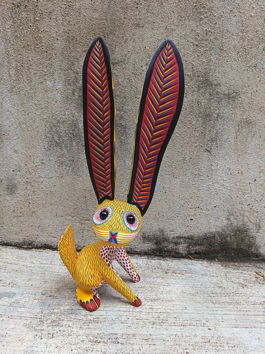 Oaxacan Wood Carving Rabbit By Arsenio Morales PP8939