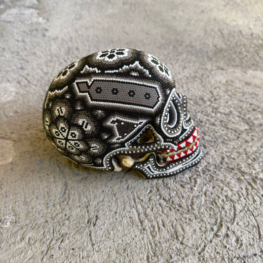 Huichol Hand Beaded Human Skull By Mayola Villa Lopez PP8974