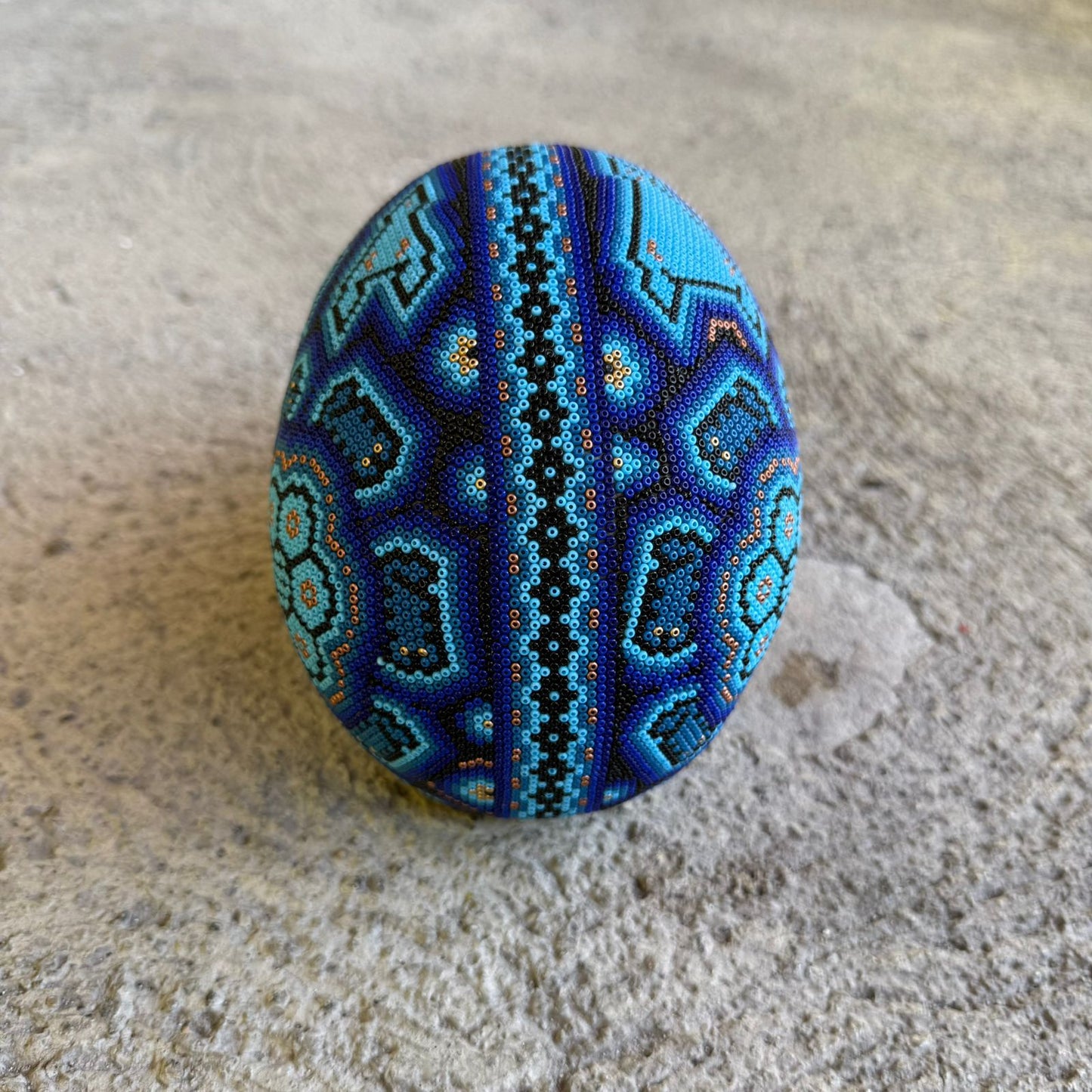 Huichol Hand Beaded Human Skull By Mayola Villa Lopez PP8976