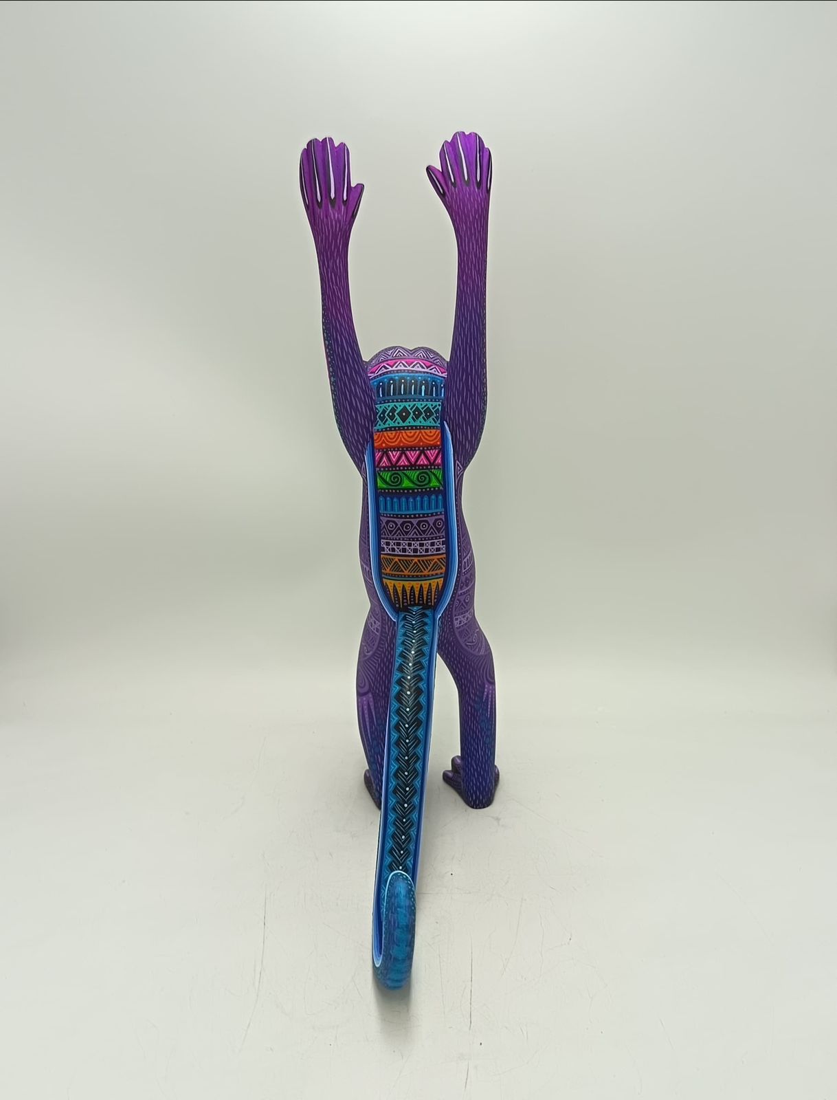 Mexican Oaxacan Wood Carving Monkey By Julia Fuentes PP9006