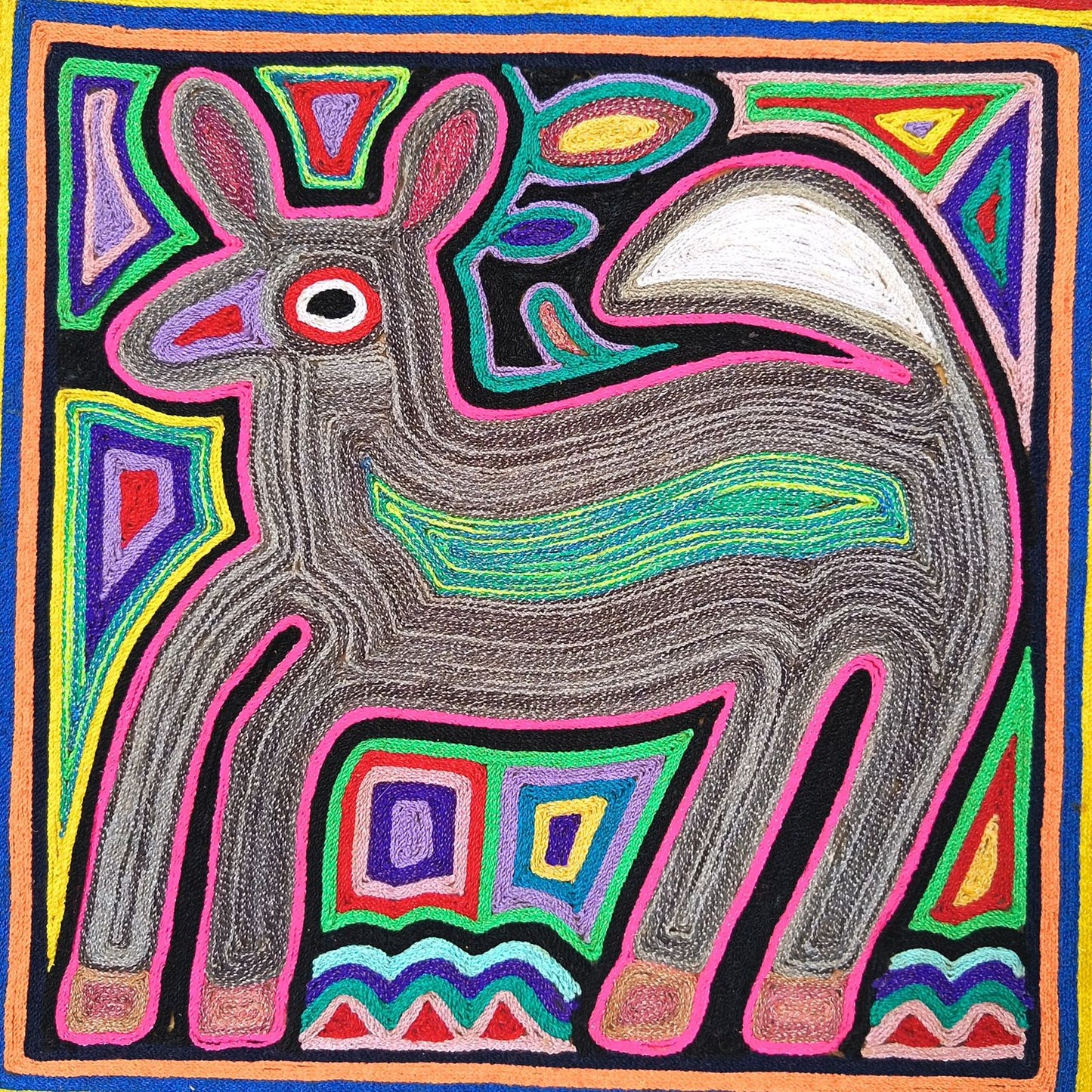 Huichol Indian Mexican Folk Art Yarn Painting by Jesus Jimenez PP9023 Oaxaca