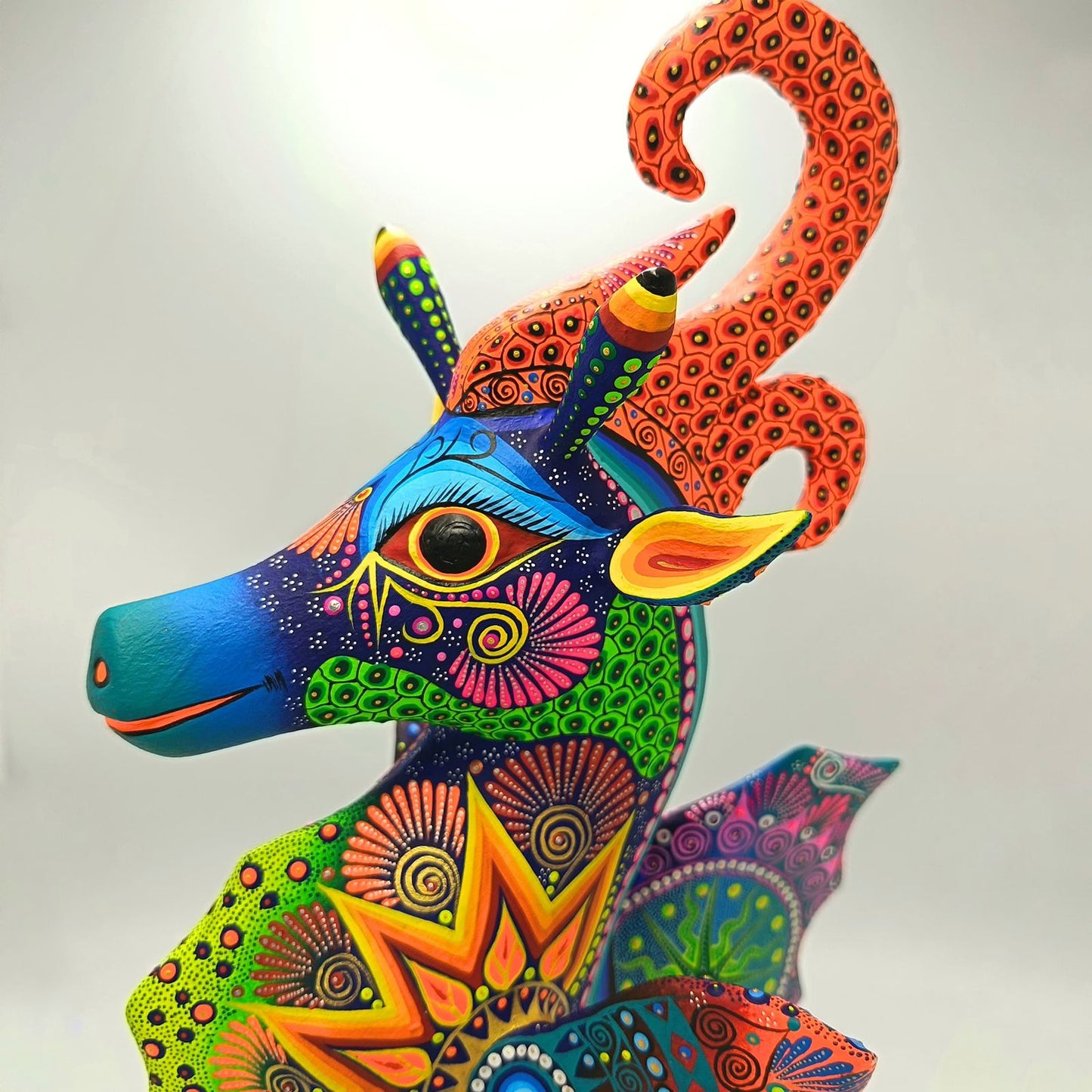 Mexican Folk Art Oaxacan Wood Carving Hand Made, Sea Horse By Luis Sosa PP9027