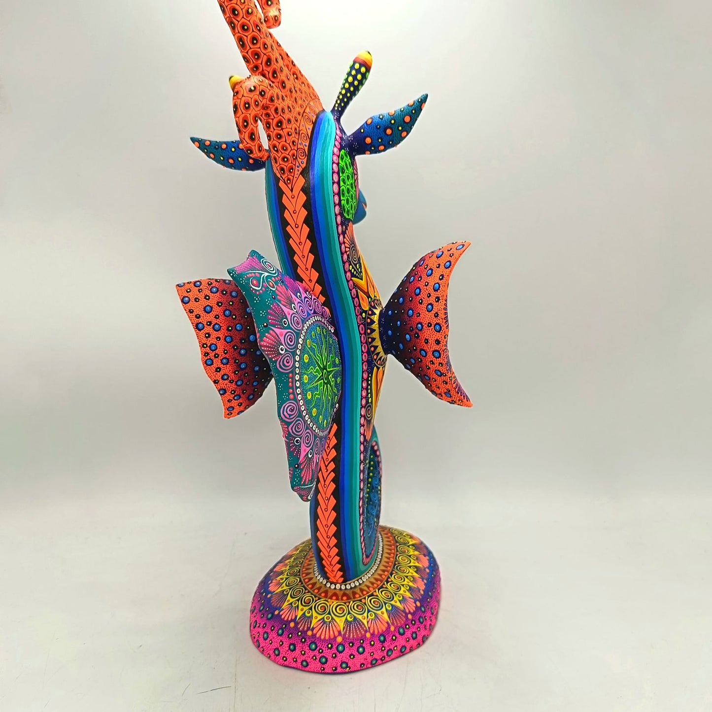 Mexican Folk Art Oaxacan Wood Carving Hand Made, Sea Horse By Luis Sosa PP9027