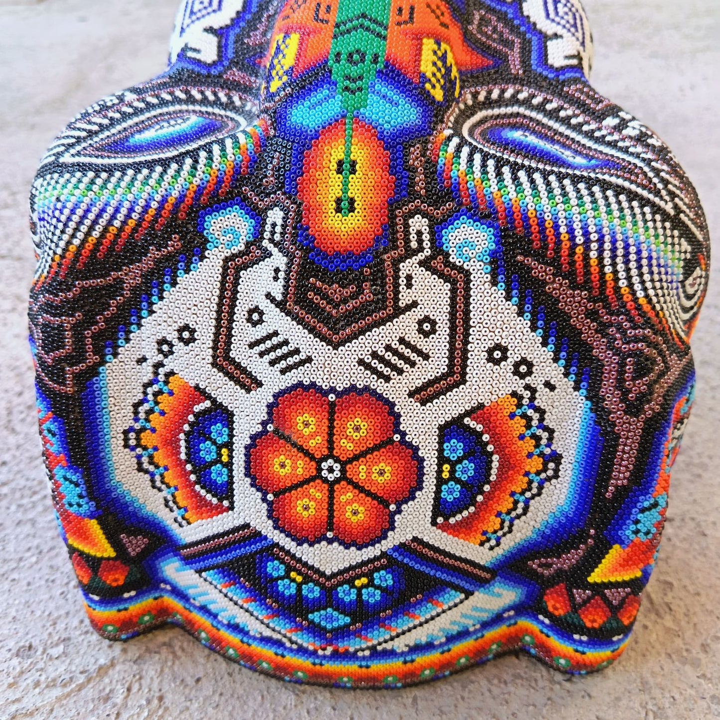 Mexican Huichol Hand Beaded Jaguar Head By Santos Bautista PP9054 Oaxaca