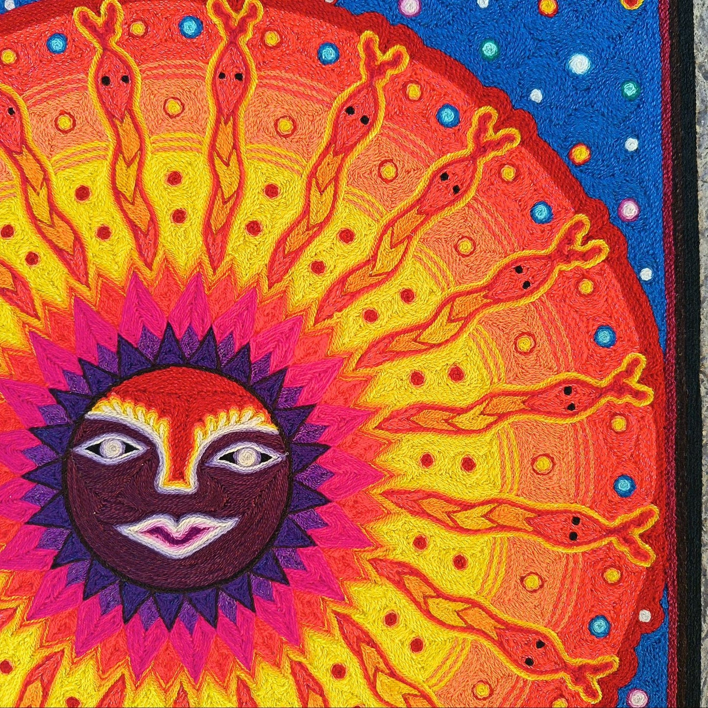 Huichol Indian Yarn Painting by Samuel Hernandez PP9064