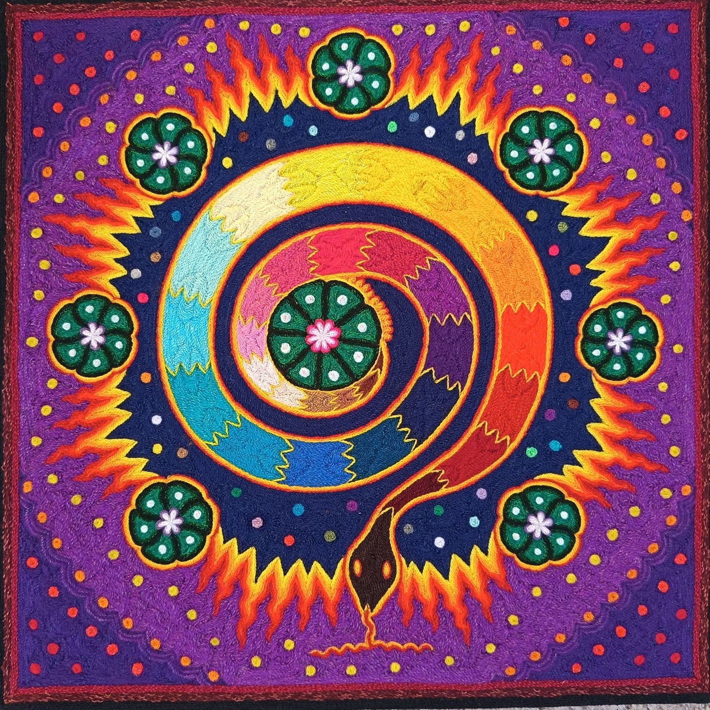 Huichol Indian Yarn Painting by Samuel Hernandez PP9069