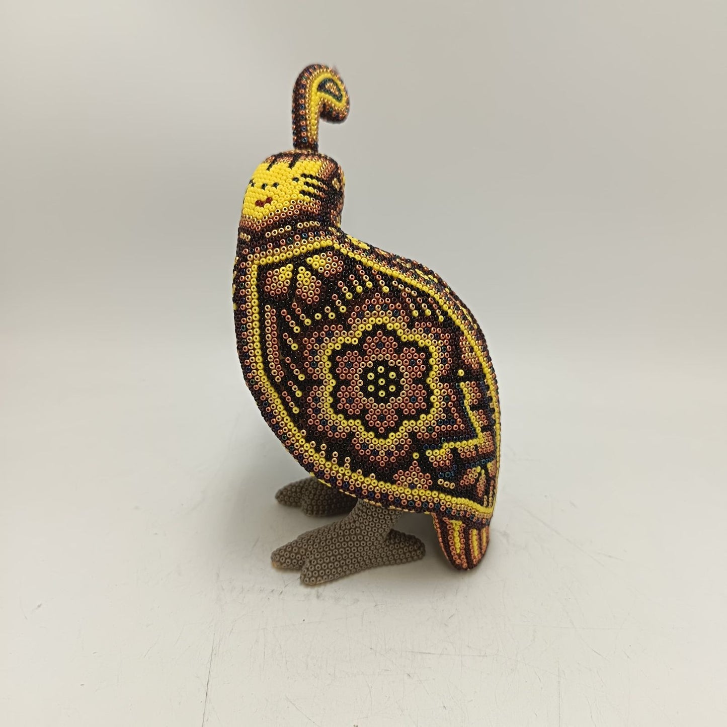 Mexican Huichol Hand Beaded Quail By Isandro Villa Lopez PP909