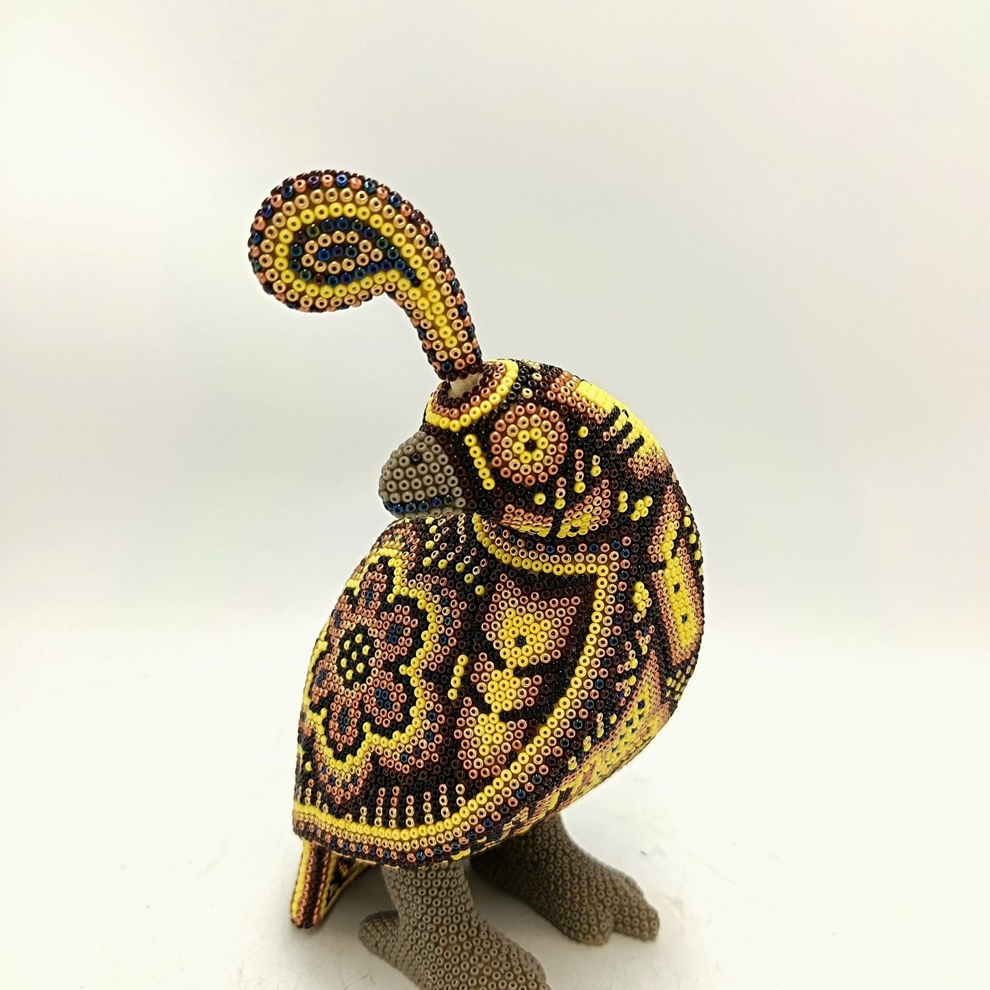 Mexican Huichol Hand Beaded Quail By Isandro Villa Lopez PP909