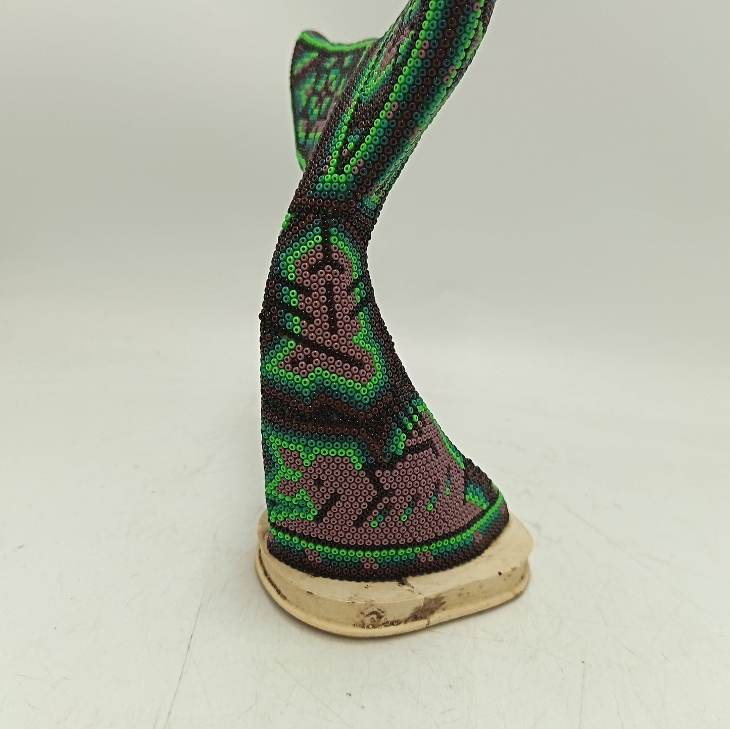 Mexican Huichol Hand Beaded Whale Tail By Isandro Villa Lopez PP9105