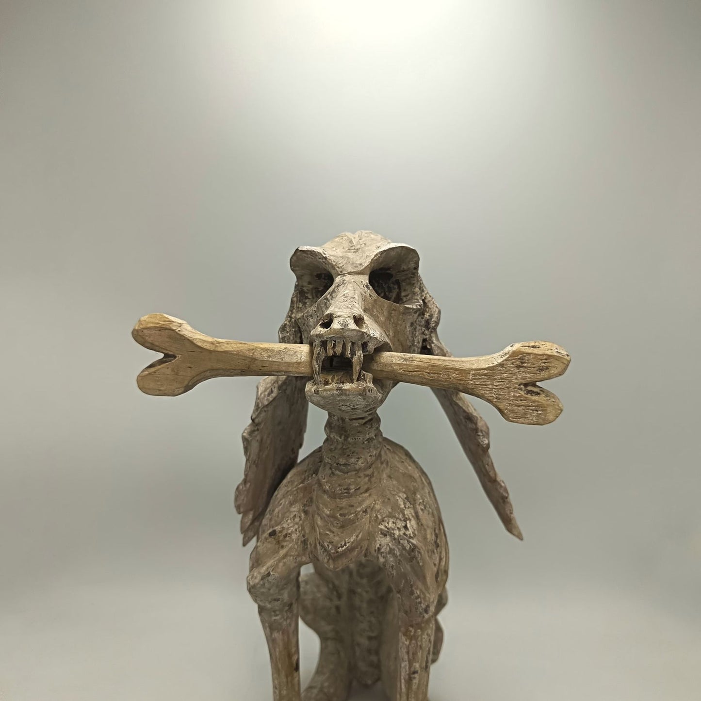 Beutiful Oaxacan Wood Carving Skeleton Dog, By Alejandrino Fuentes PP9109