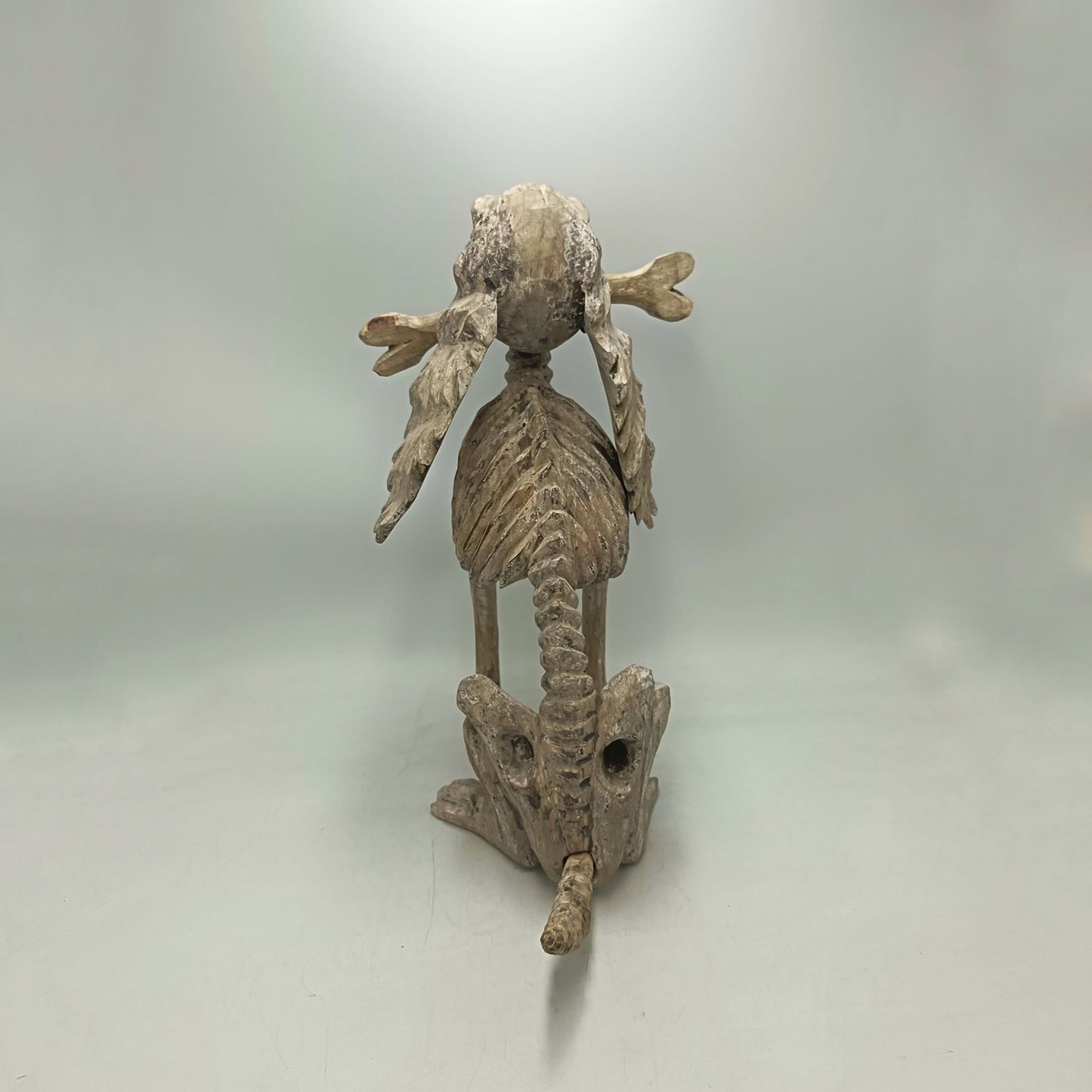 Beutiful Oaxacan Wood Carving Skeleton Dog, By Alejandrino Fuentes PP9109