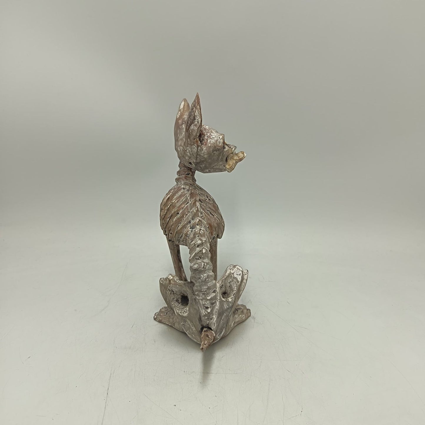 Beutiful Oaxacan Wood Carving Skeleton Dog, By Alejandrino Fuentes PP9112