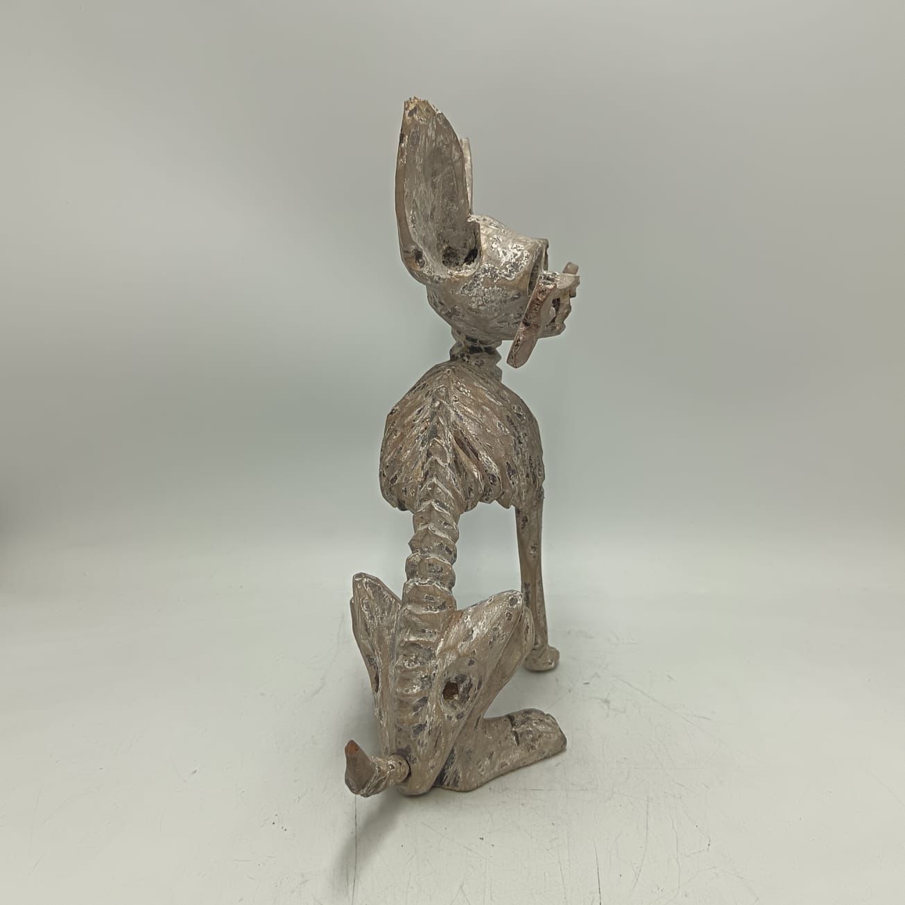 Beutiful Oaxacan Wood Carving Skeleton Dog, By Alejandrino Fuentes PP9115