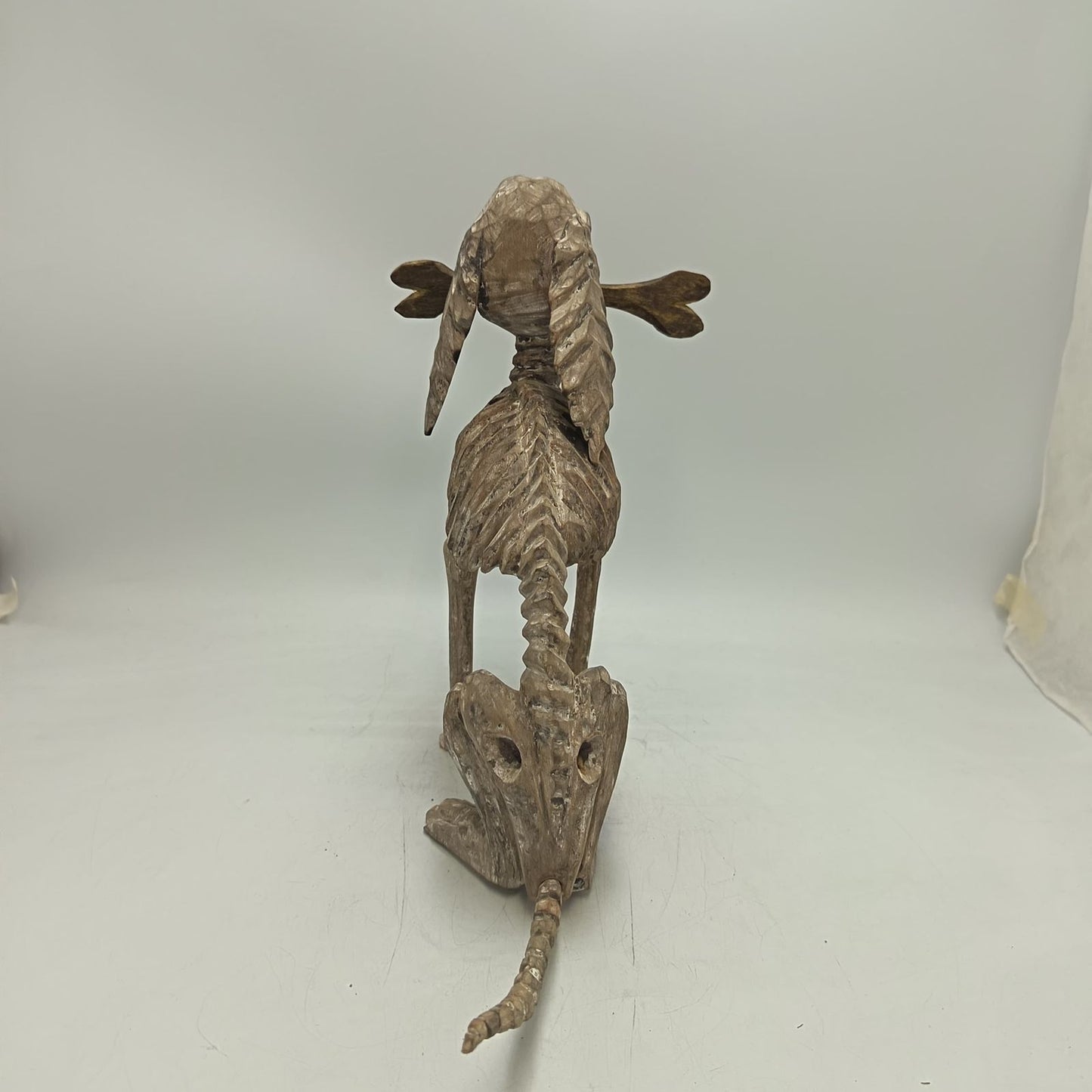 Beutiful Oaxacan Wood Carving Skeleton Dog, By Alejandrino Fuentes PP9116