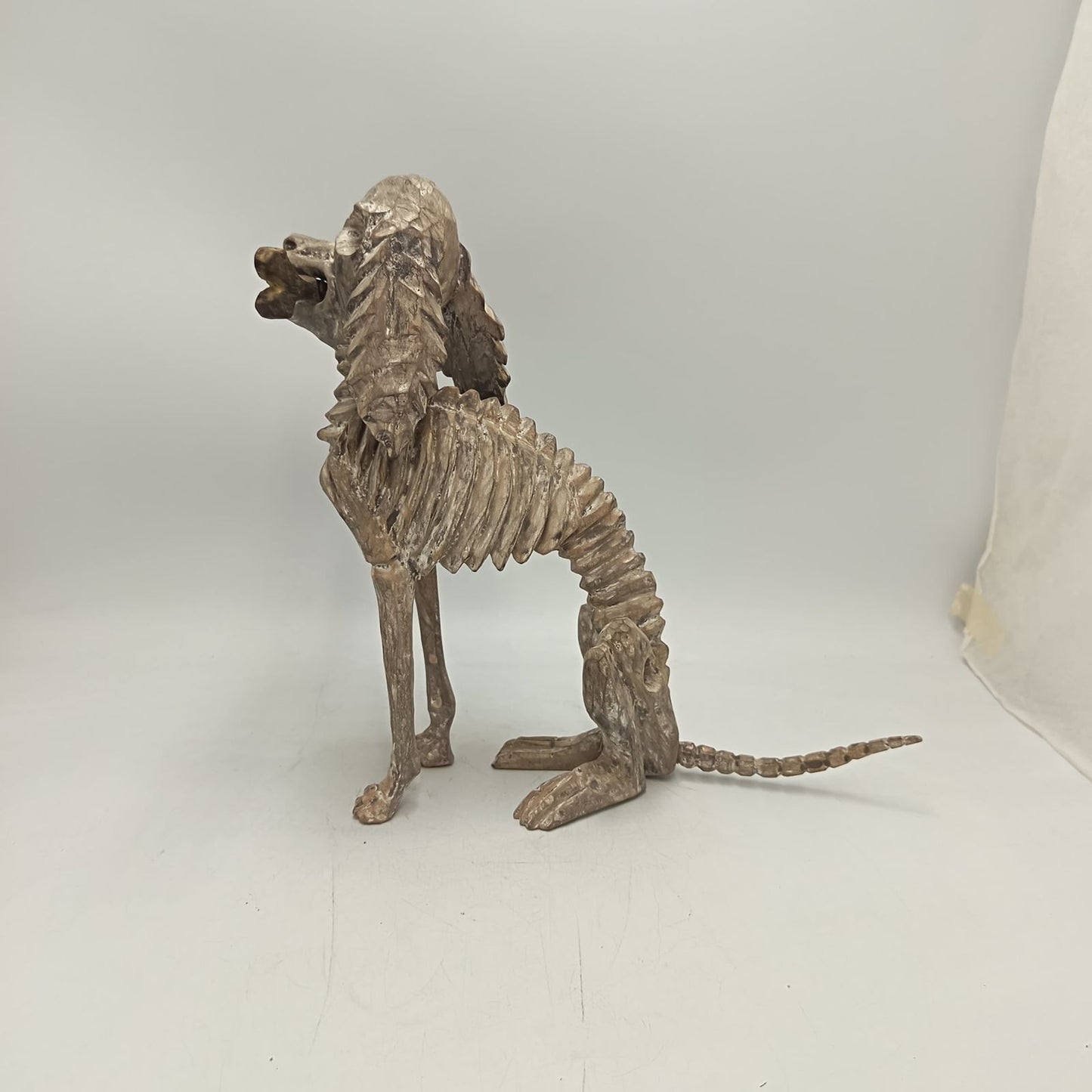 Beutiful Oaxacan Wood Carving Skeleton Dog, By Alejandrino Fuentes PP9116
