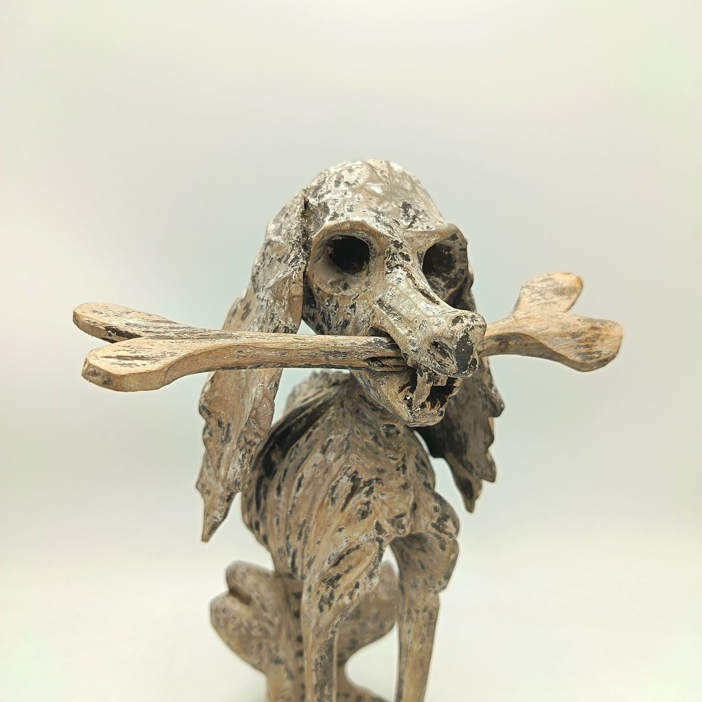 Beutiful Oaxacan Wood Carving Skeleton Dog, By Alejandrino Fuentes PP9117