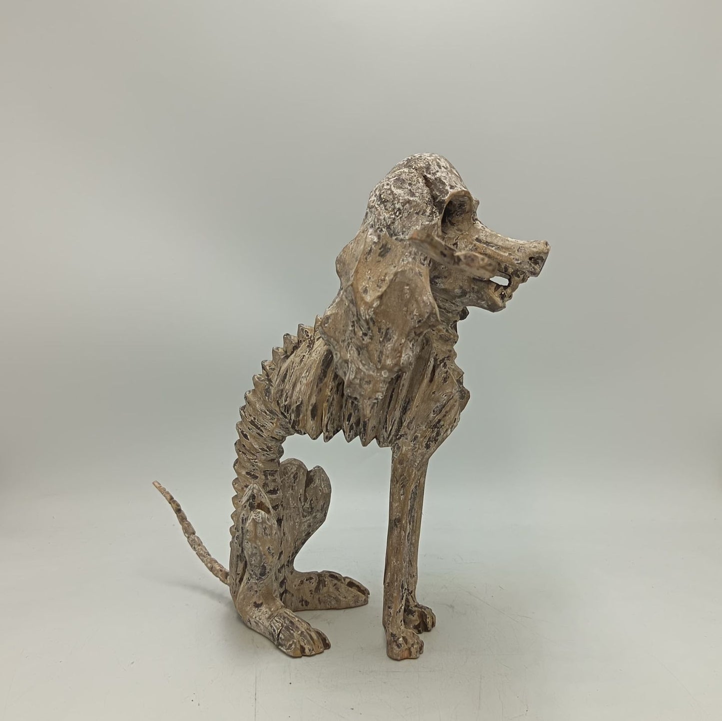 Beutiful Oaxacan Wood Carving Skeleton Dog, By Alejandrino Fuentes PP9117