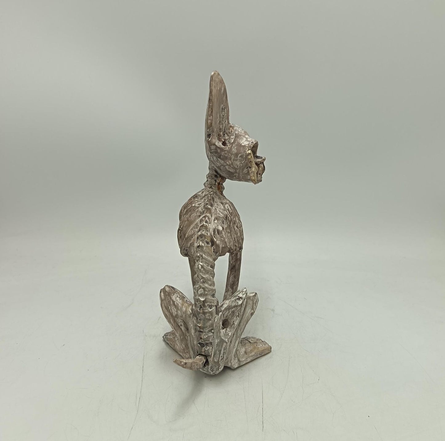 Beutiful Oaxacan Wood Carving Skeleton Dog, By Alejandrino Fuentes PP9118