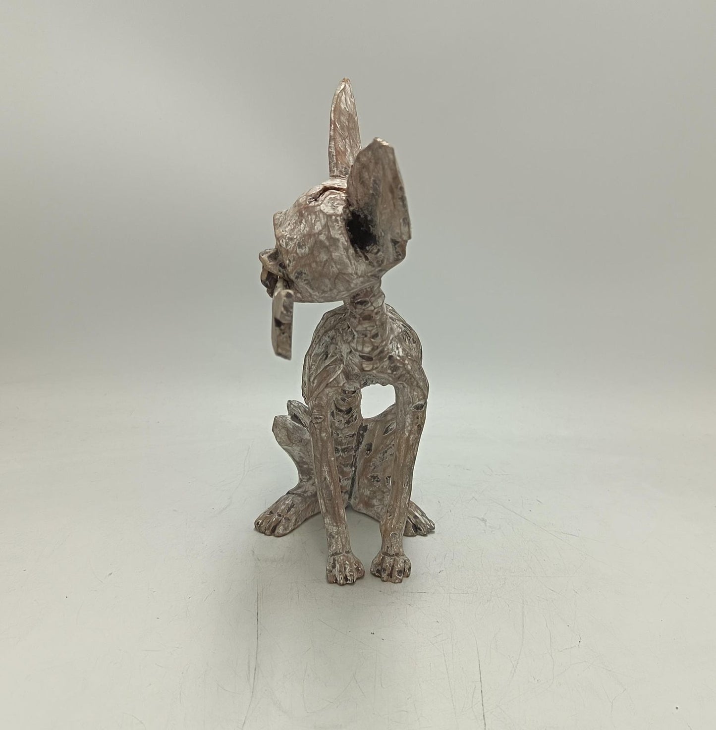 Beutiful Oaxacan Wood Carving Skeleton Dog, By Alejandrino Fuentes PP9118