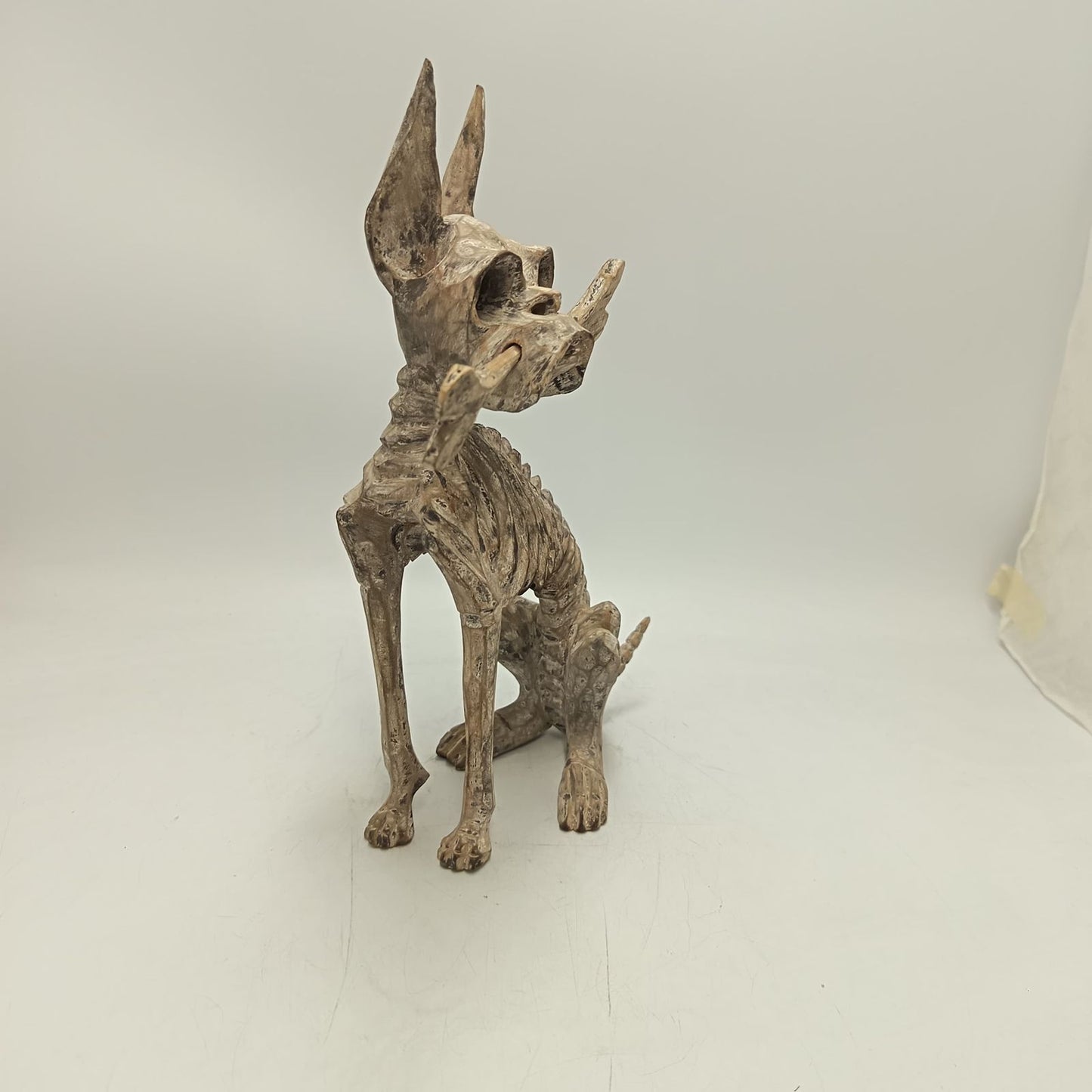 Beutiful Oaxacan Wood Carving Skeleton Dog, By Alejandrino Fuentes PP9119