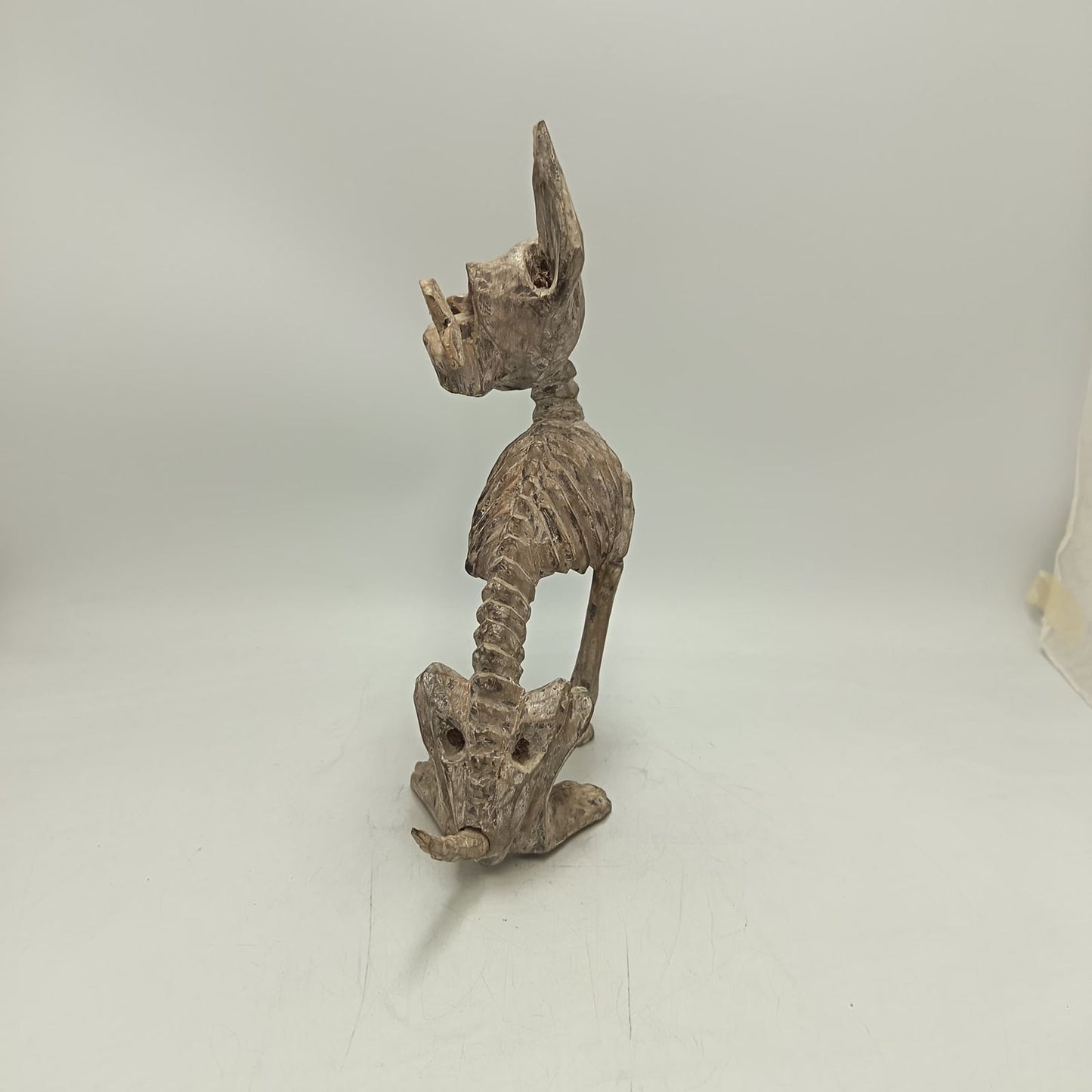 Beutiful Oaxacan Wood Carving Skeleton Dog, By Alejandrino Fuentes PP9119
