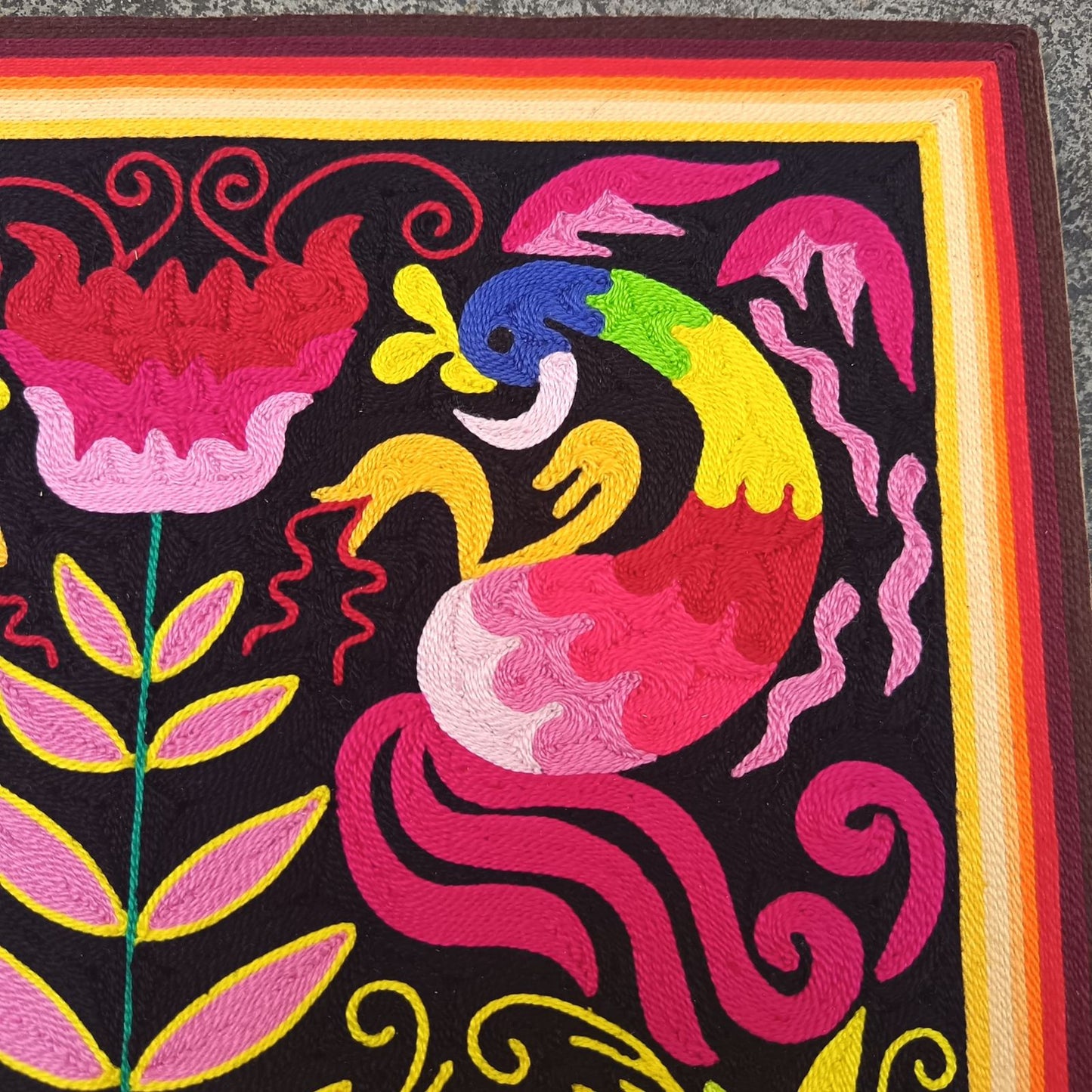 Huichol Yarn Painting Mexican Folk Art By Alfredo Meraz Reyna PP9078