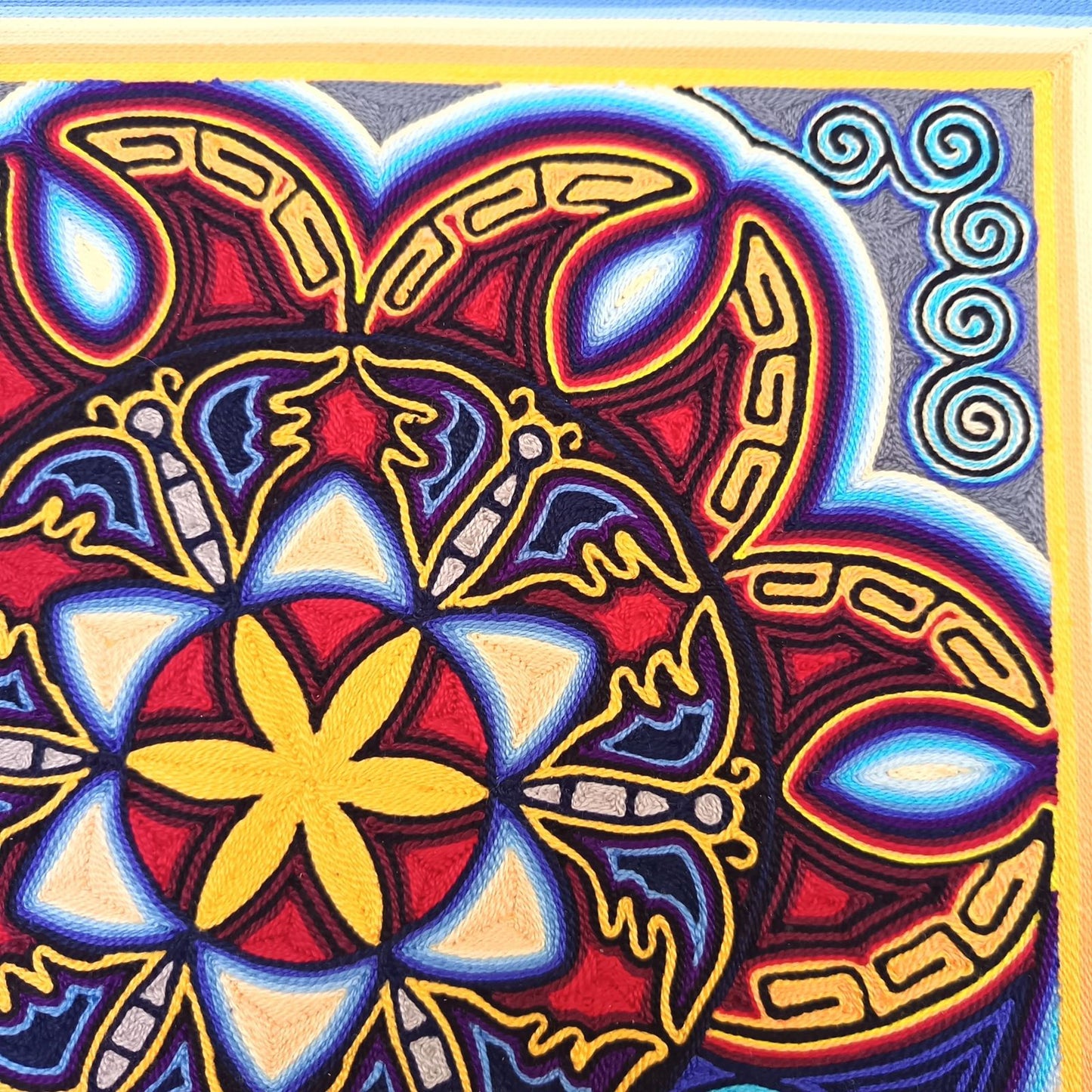 Huichol Yarn Painting Mexican Folk Art By Alfredo Meraz Reyna PP9084