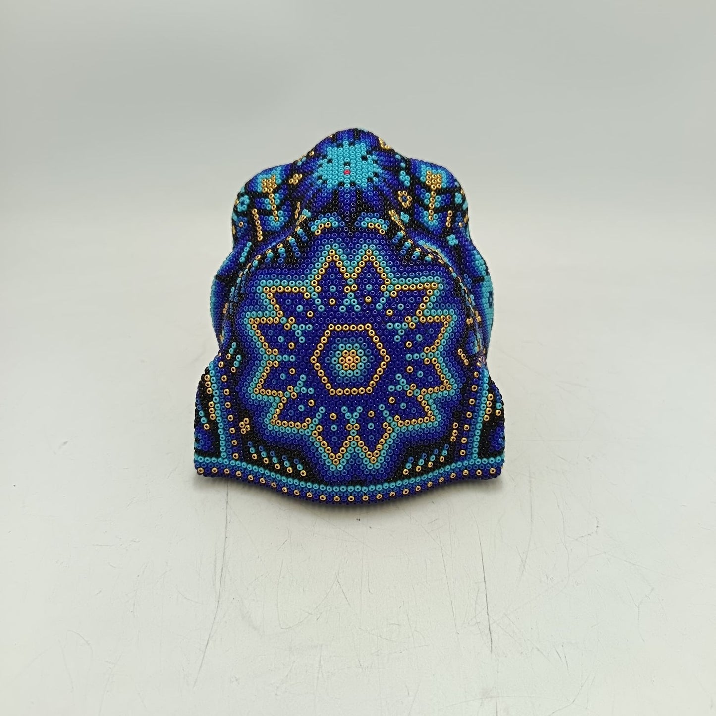 Huichol Mexican Hand Beaded Jaguar Head By Isandro Villa Lopez PP9090