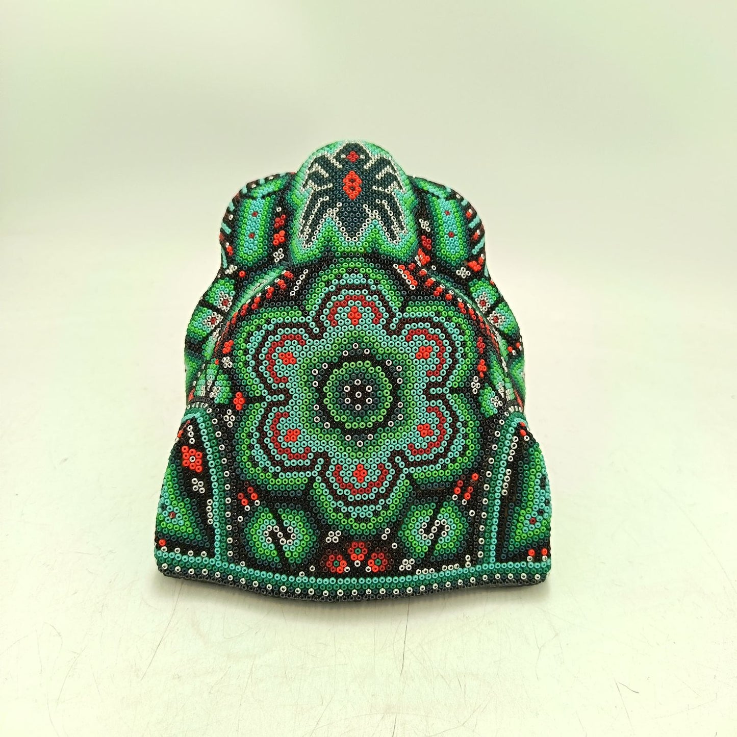 Huichol Mexican Hand Beaded Jaguar Head By Isandro Villa Lopez PP9093