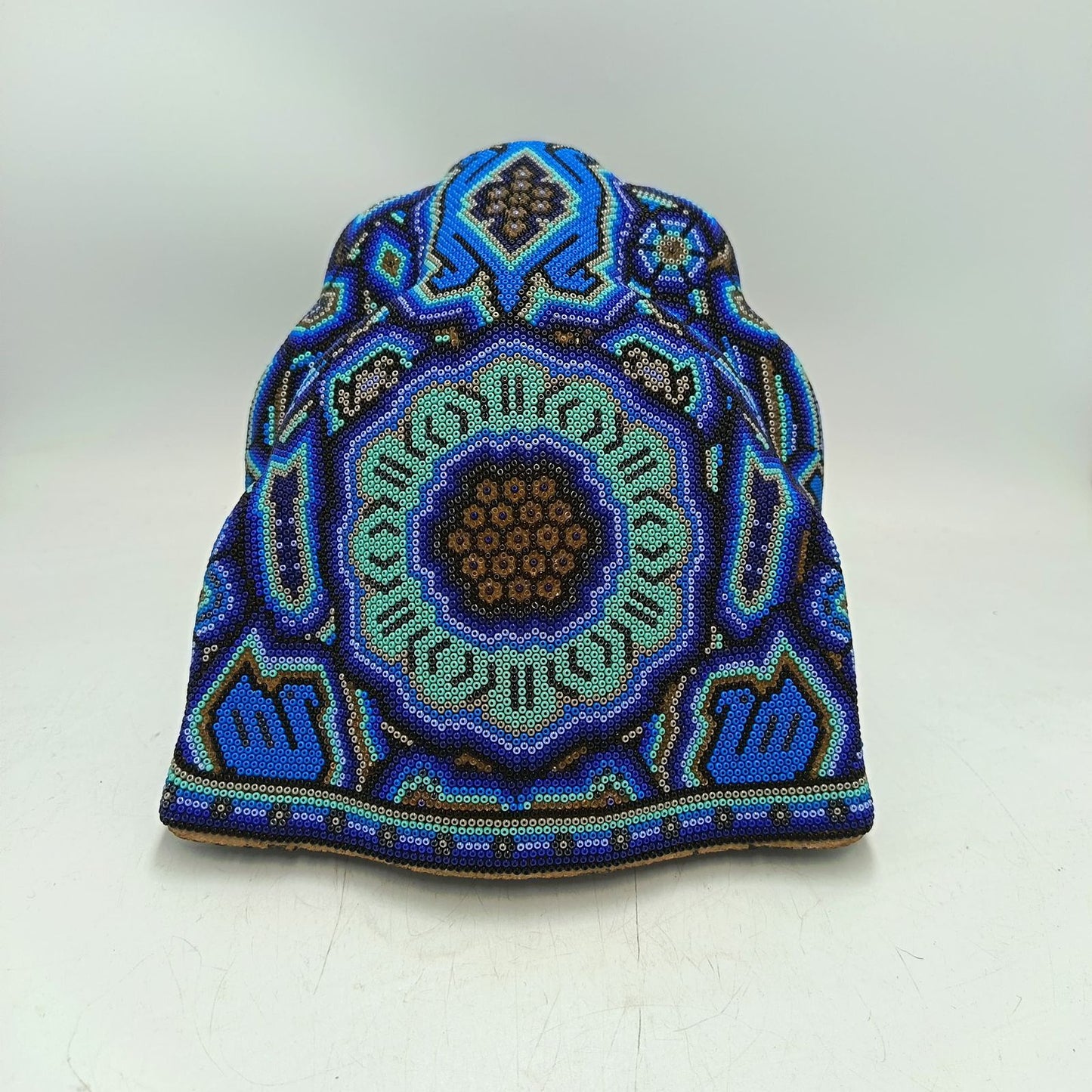 Huichol Mexican Hand Beaded Jaguar Head By Isandro Villa Lopez PP9095