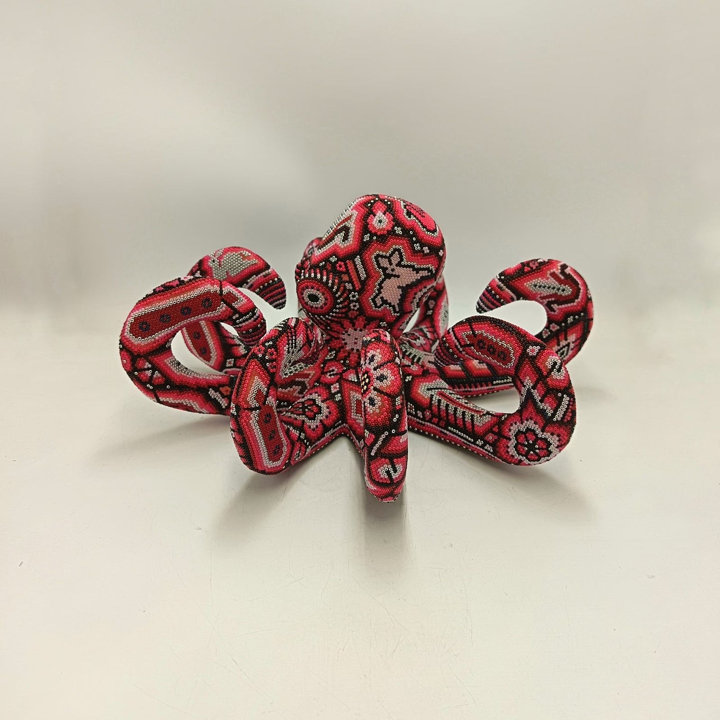 Mexican Huichol Hand Beaded Art, Octopus By Isandro Villa Lopez PP9103