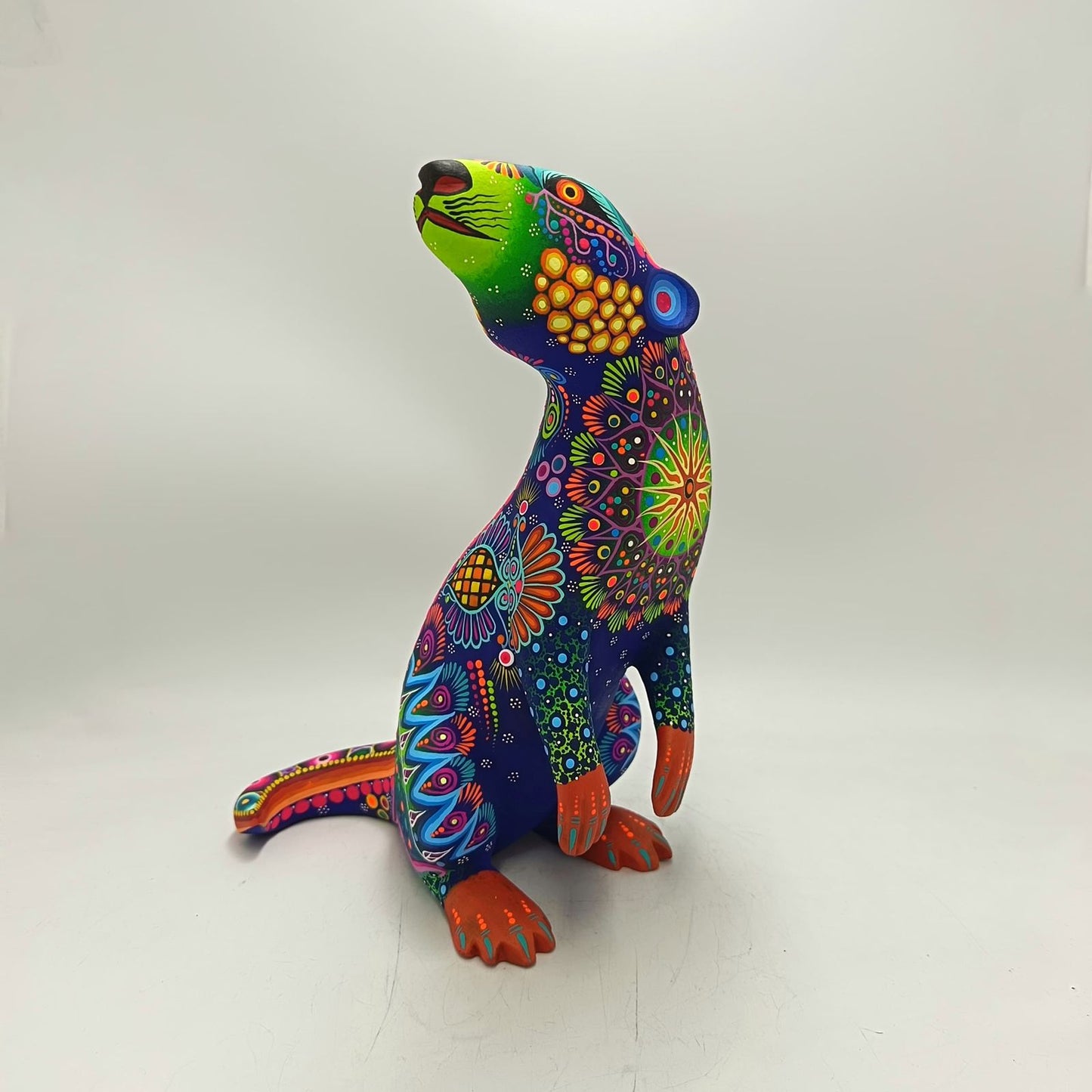 Oaxacan Wood Carving Hand Made Otter By Cesar Melchor Ojeda PP9122