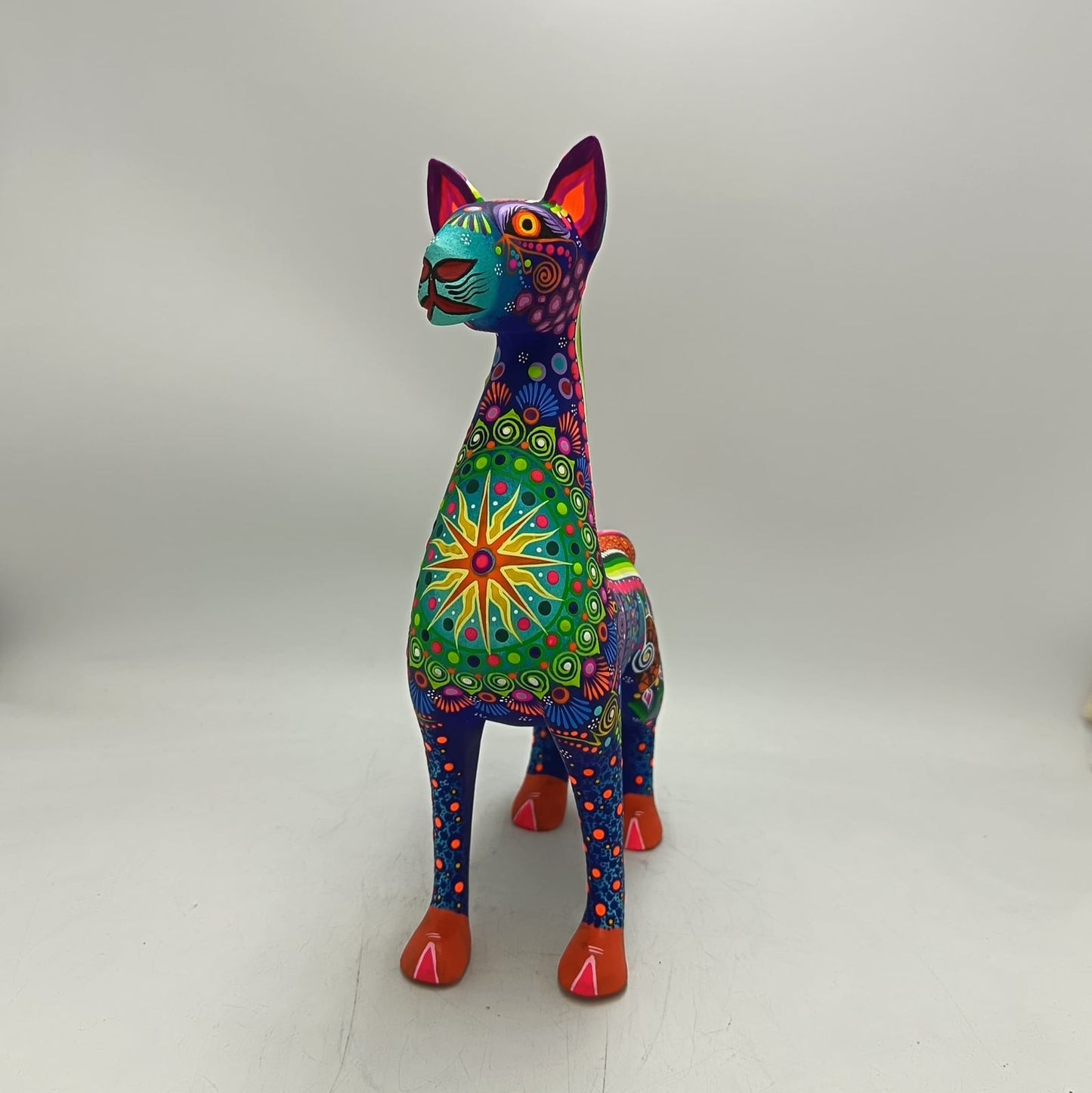Oaxacan Wood Carving Hand Made Llama By Cesar Melchor Ojeda PP9124