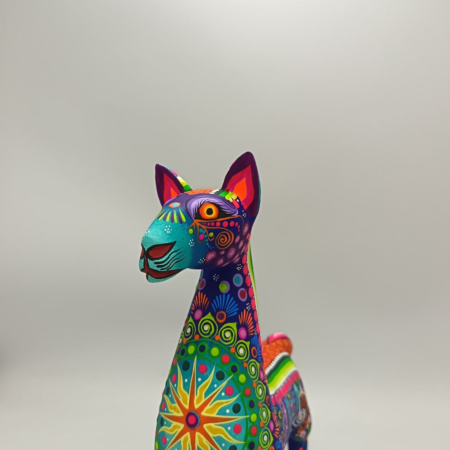Oaxacan Wood Carving Hand Made Llama By Cesar Melchor Ojeda PP9124