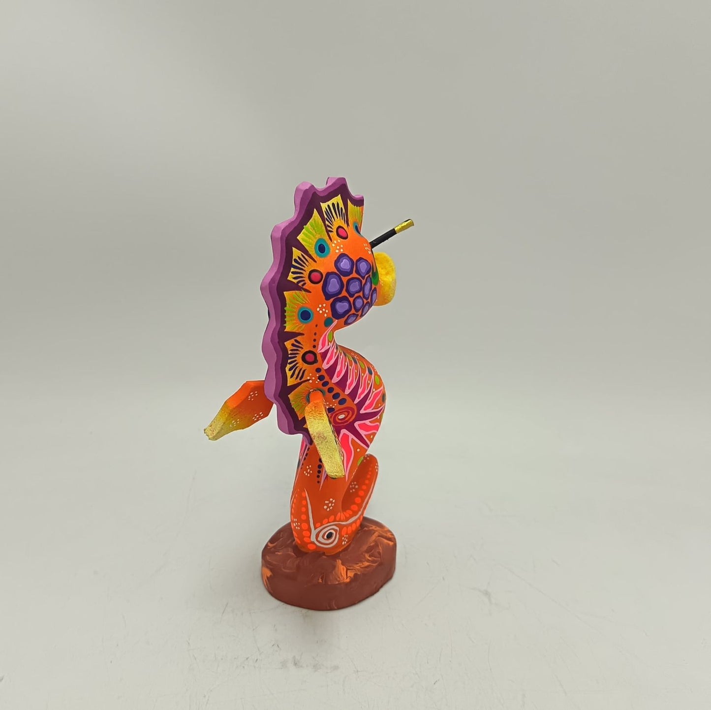 Oaxacan Wood Carving Hand Made Sea Horse By Estudio 2403 PP9127