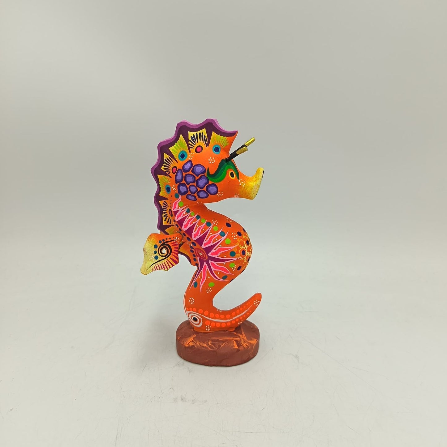Oaxacan Wood Carving Hand Made Sea Horse By Estudio 2403 PP9127