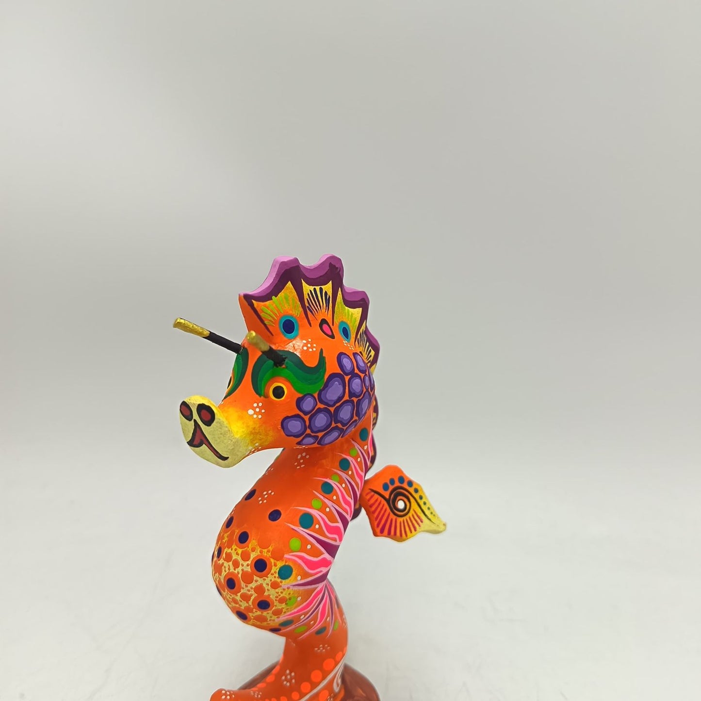 Oaxacan Wood Carving Hand Made Sea Horse By Estudio 2403 PP9127