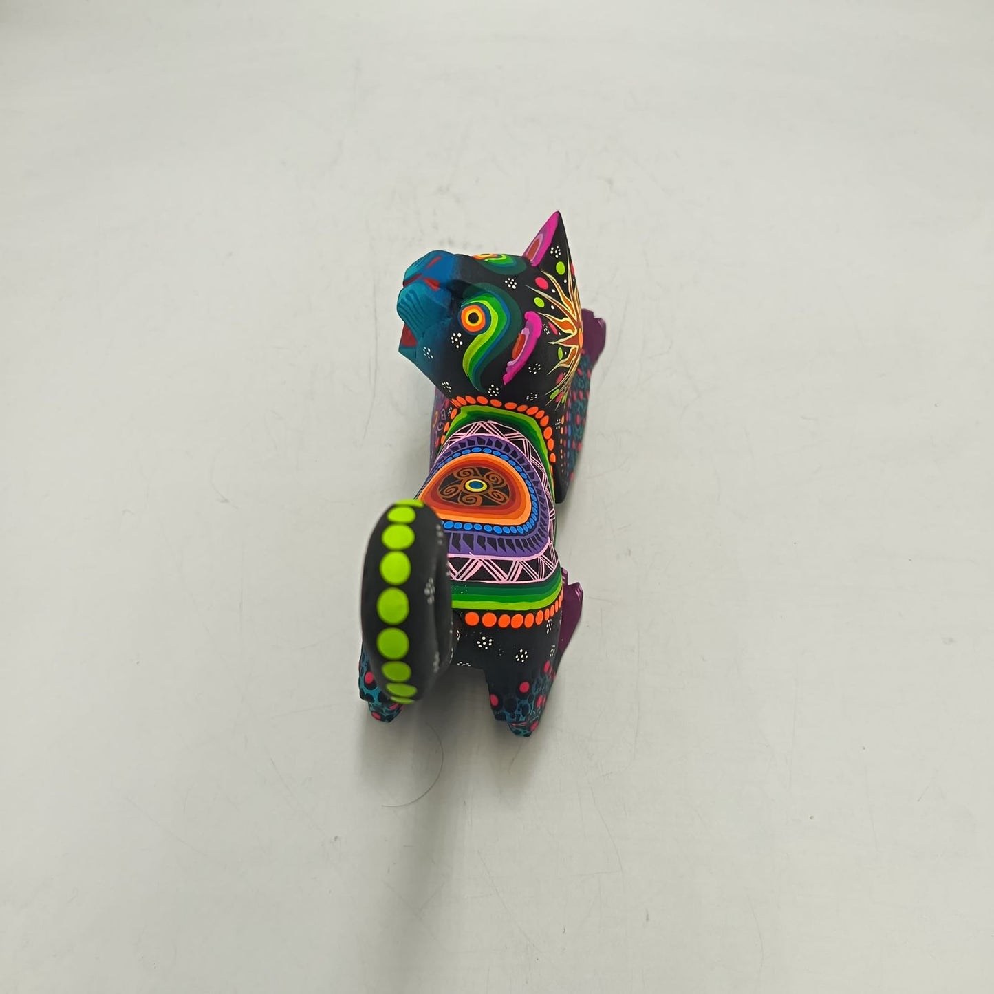 Oaxacan Wood Carving Hand Made Cat By Estudio 2403 PP9143