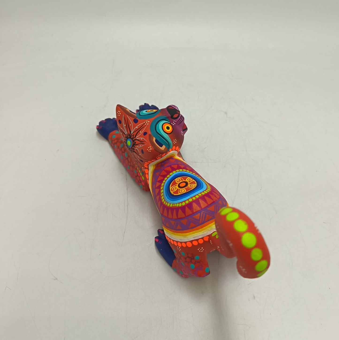 Oaxacan Wood Carving Hand Made Cat By Estudio 2403 PP9144