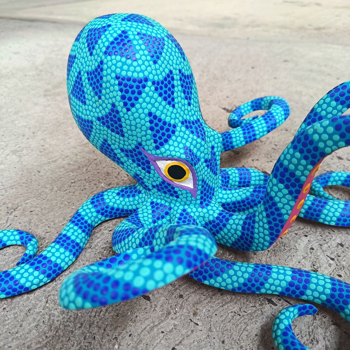 Oaxacan Wood Carving Hand Made, Octopus By Armando Jimenez PP9150