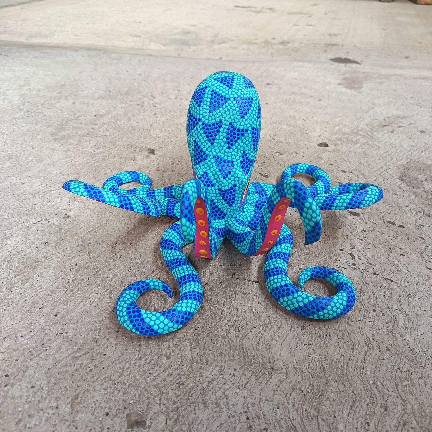Oaxacan Wood Carving Hand Made, Octopus By Armando Jimenez PP9150