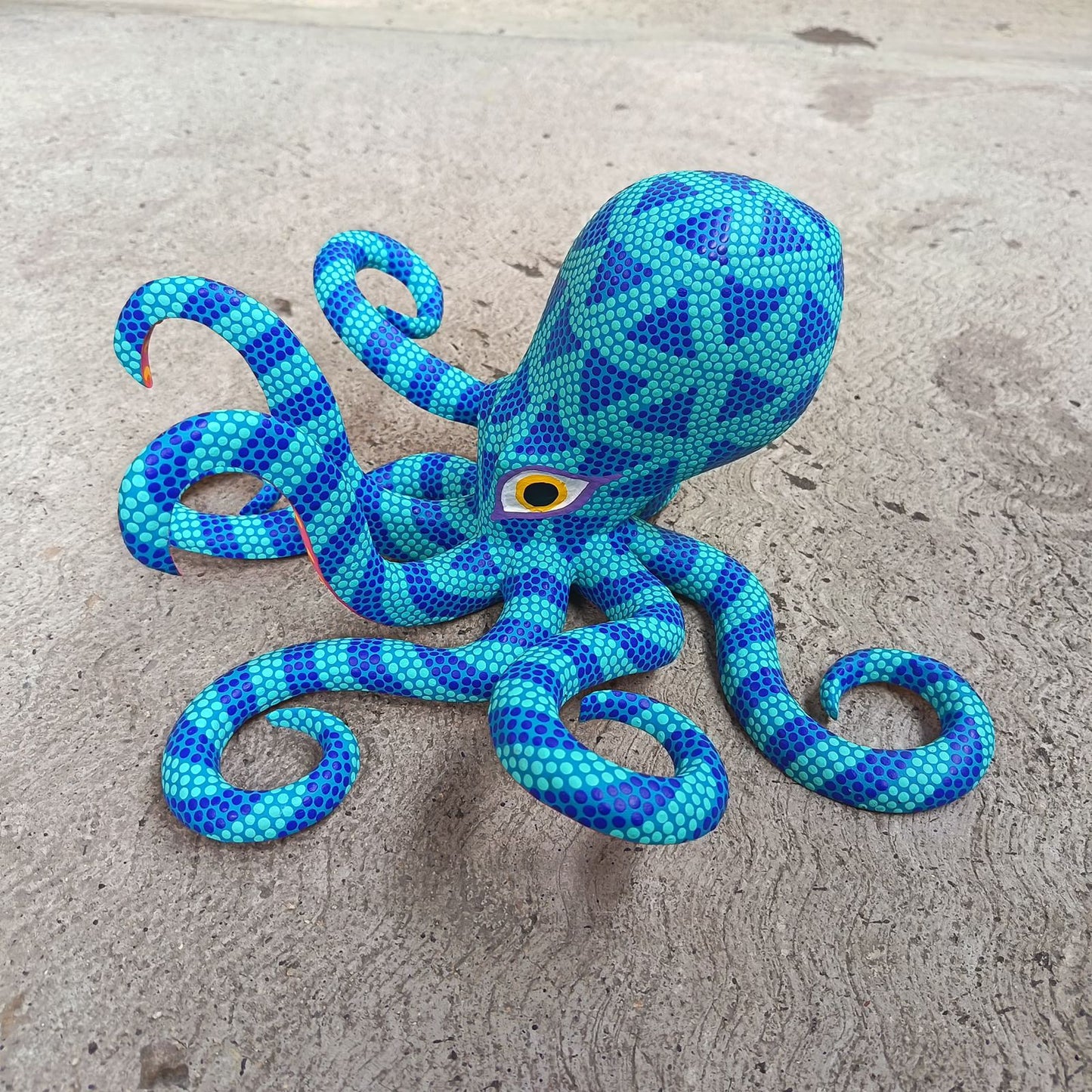 Oaxacan Wood Carving Hand Made, Octopus By Armando Jimenez PP9150